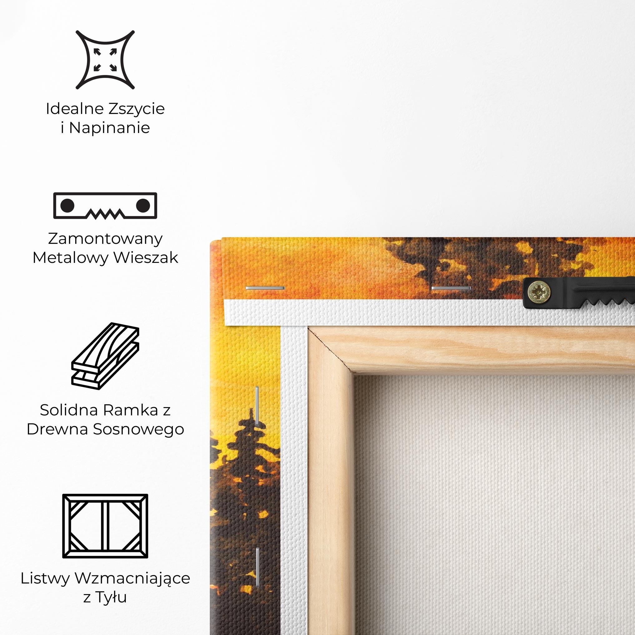 Obraz na Płótnie Watercolor Sunset Painting mockup 5