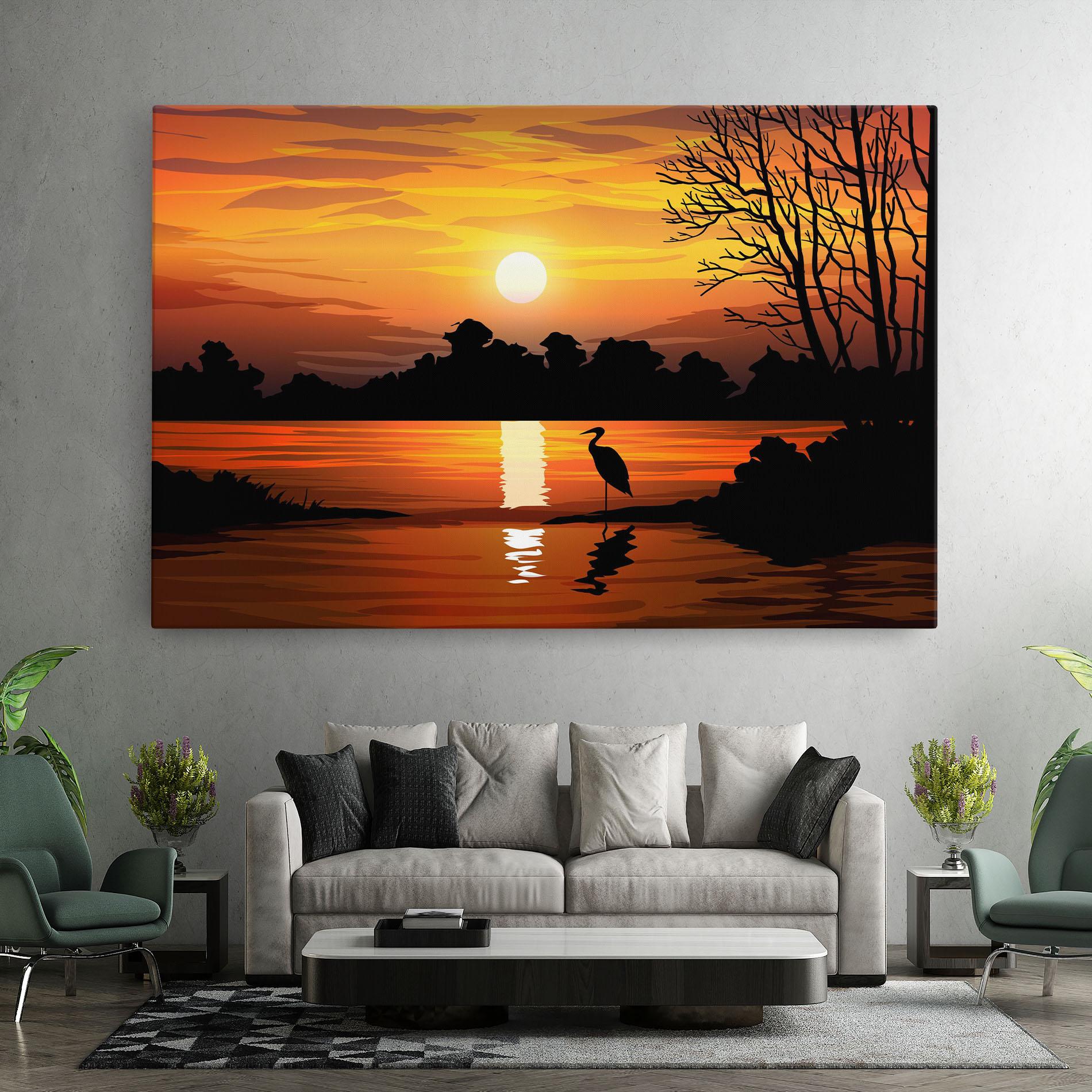 Obraz na Płótnie Sunset Land mockup 7