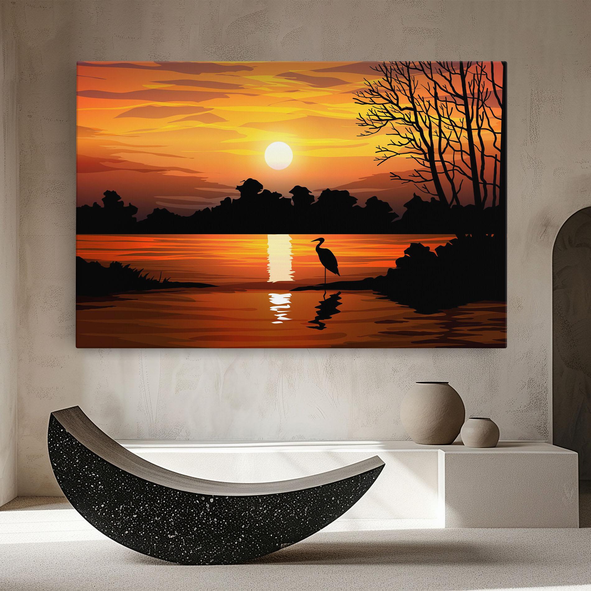 Obraz na Płótnie Sunset Land mockup 8