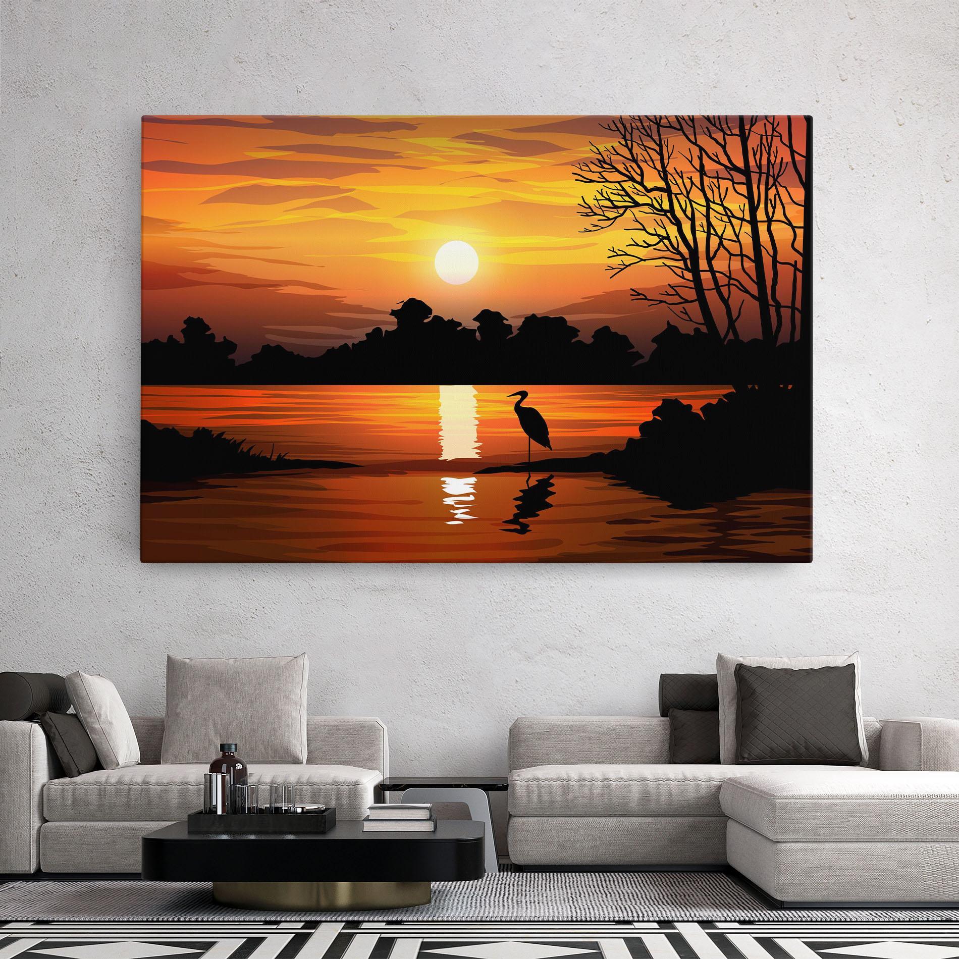 Obraz na Płótnie Sunset Land mockup 2