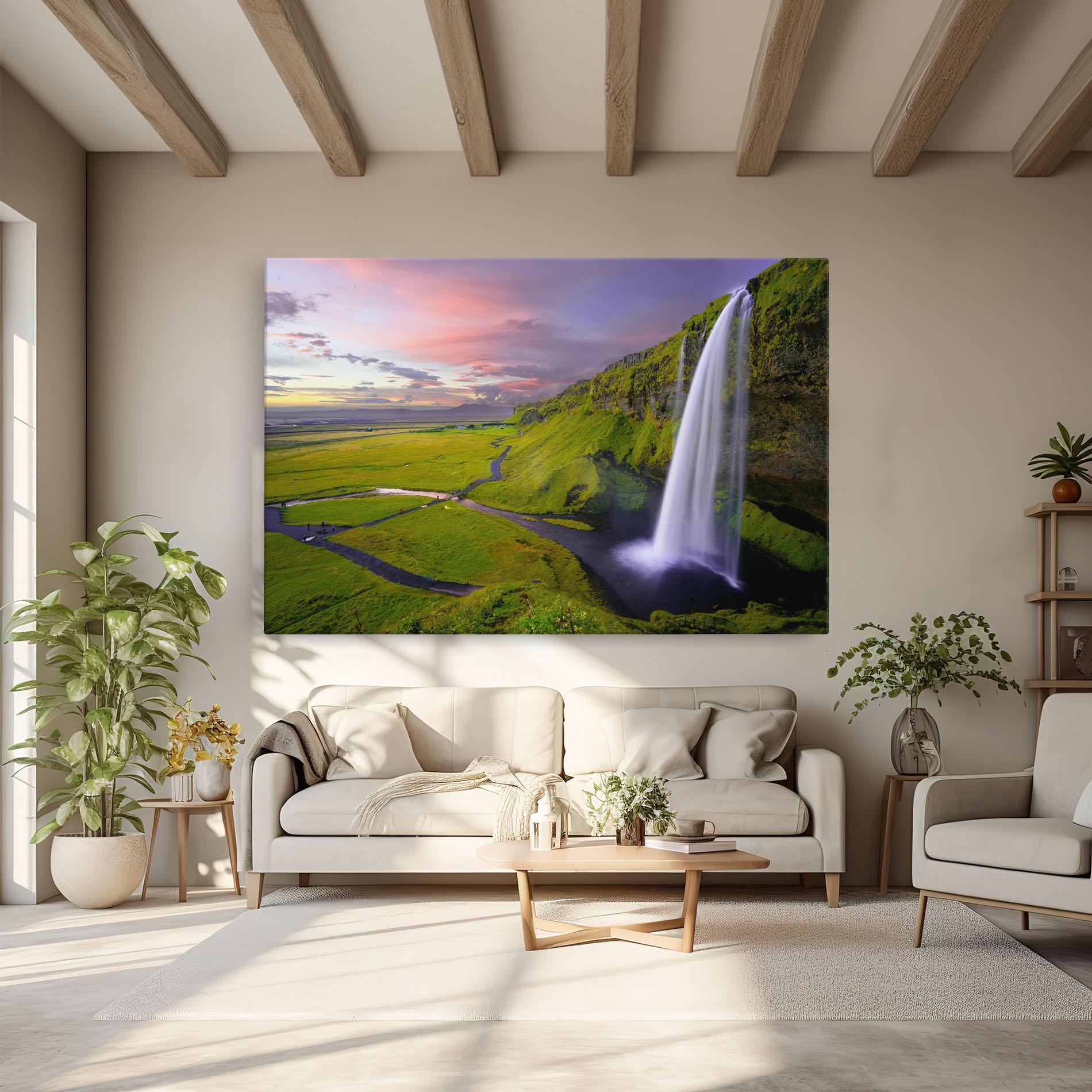 Obraz na Płótnie Pink Wky Waterfall mockup 6