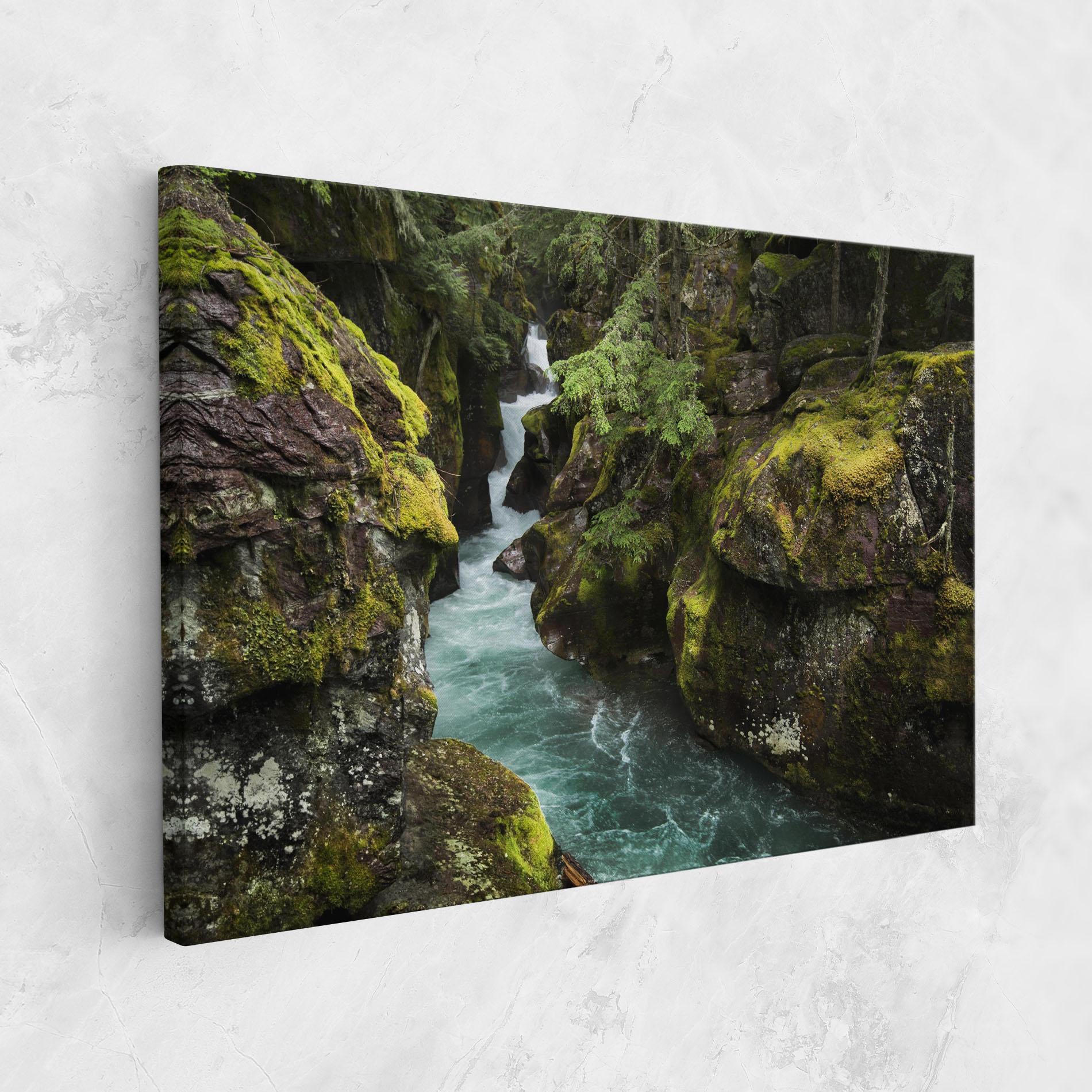 Obraz na Płótnie Blue Majestic Waterfall mockup 1