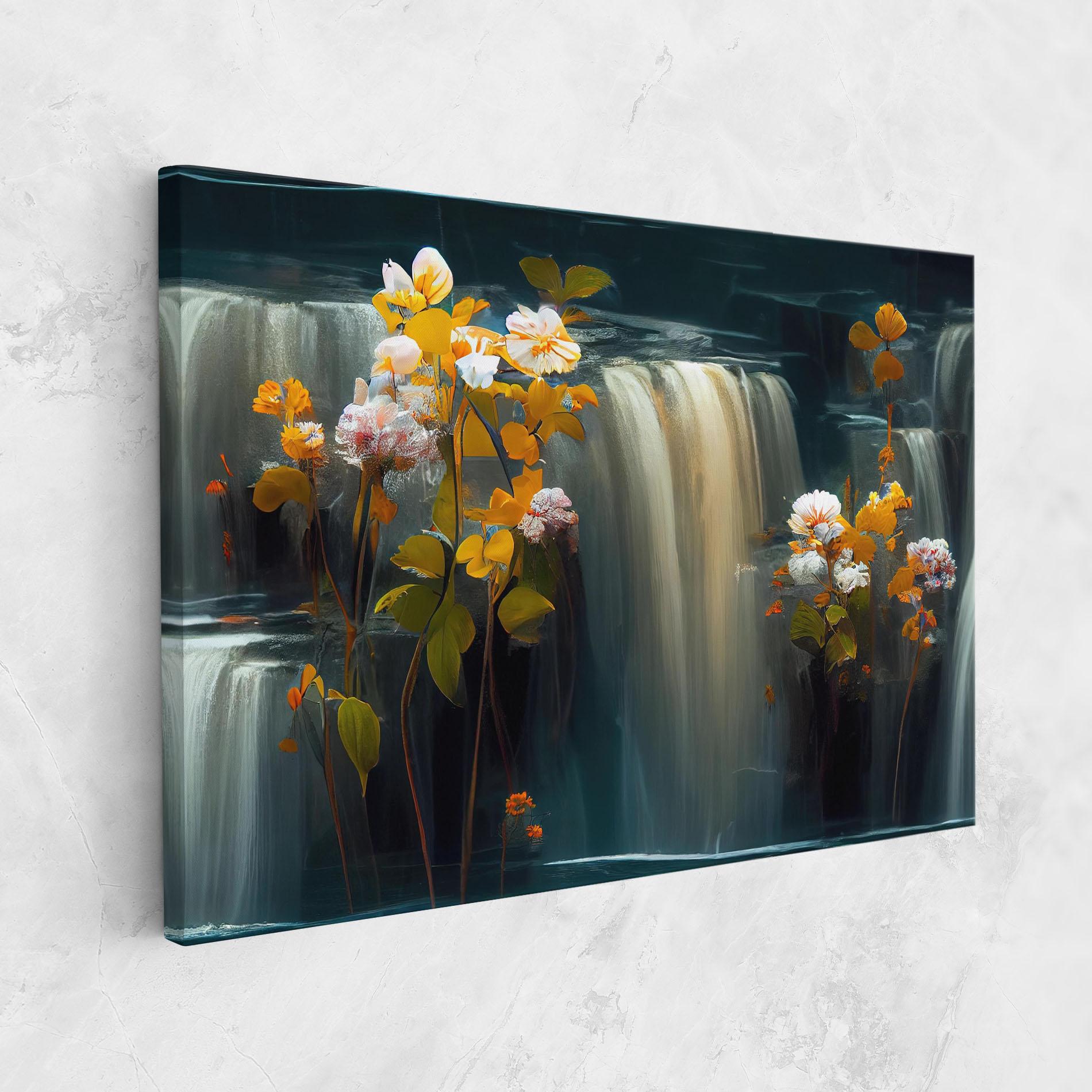 Obraz na Płótnie Flowers Waterfall mockup 1