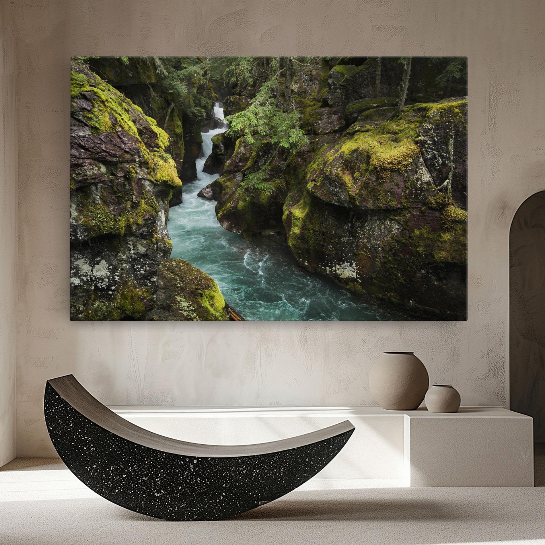Obraz na Płótnie Blue Majestic Waterfall mockup 8