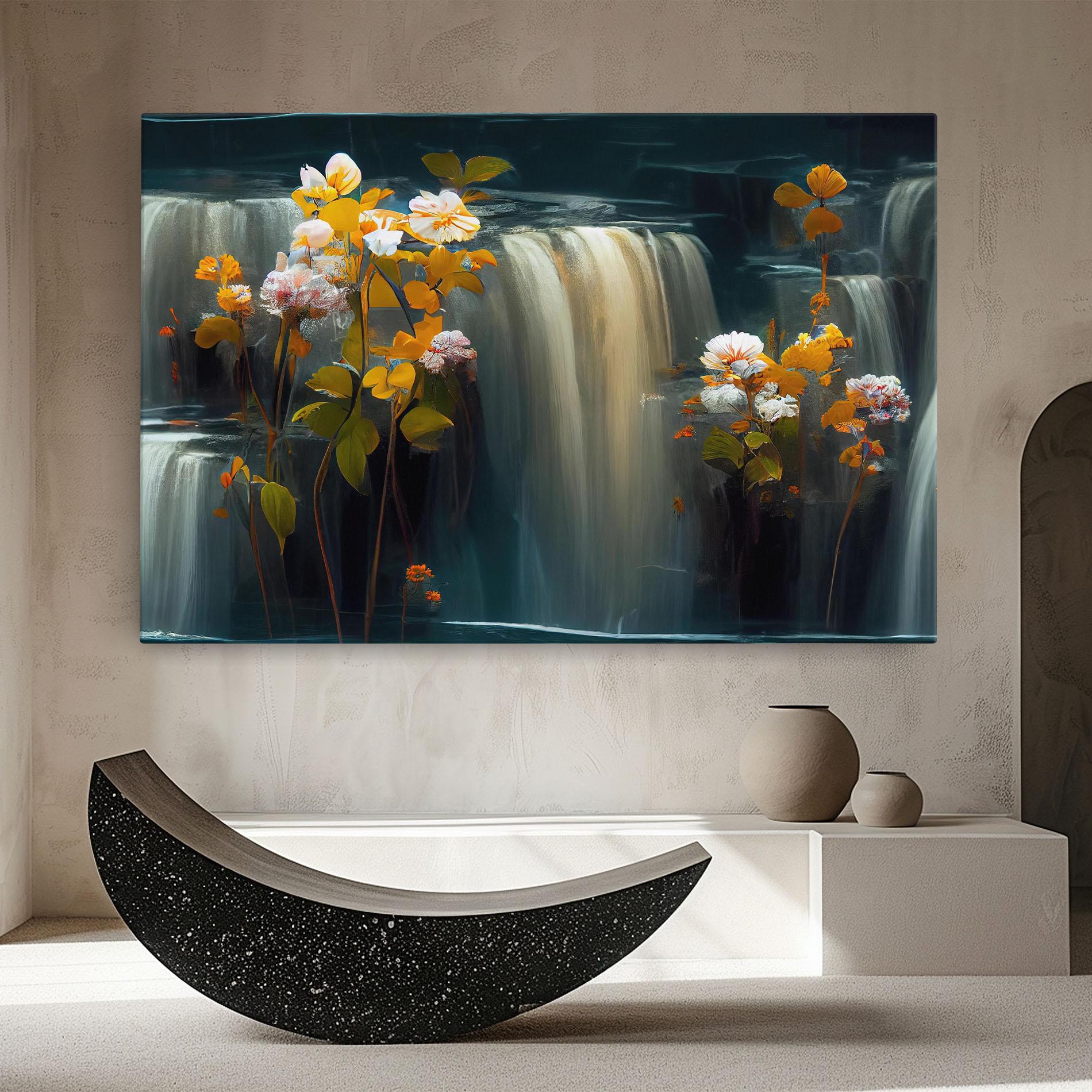 Obraz na Płótnie Flowers Waterfall mockup 8