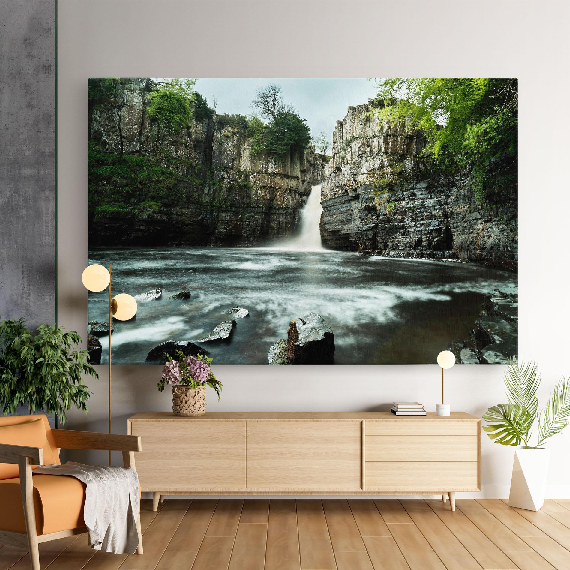 Obraz na Płótnie Beautiful Water Falling mockup 9