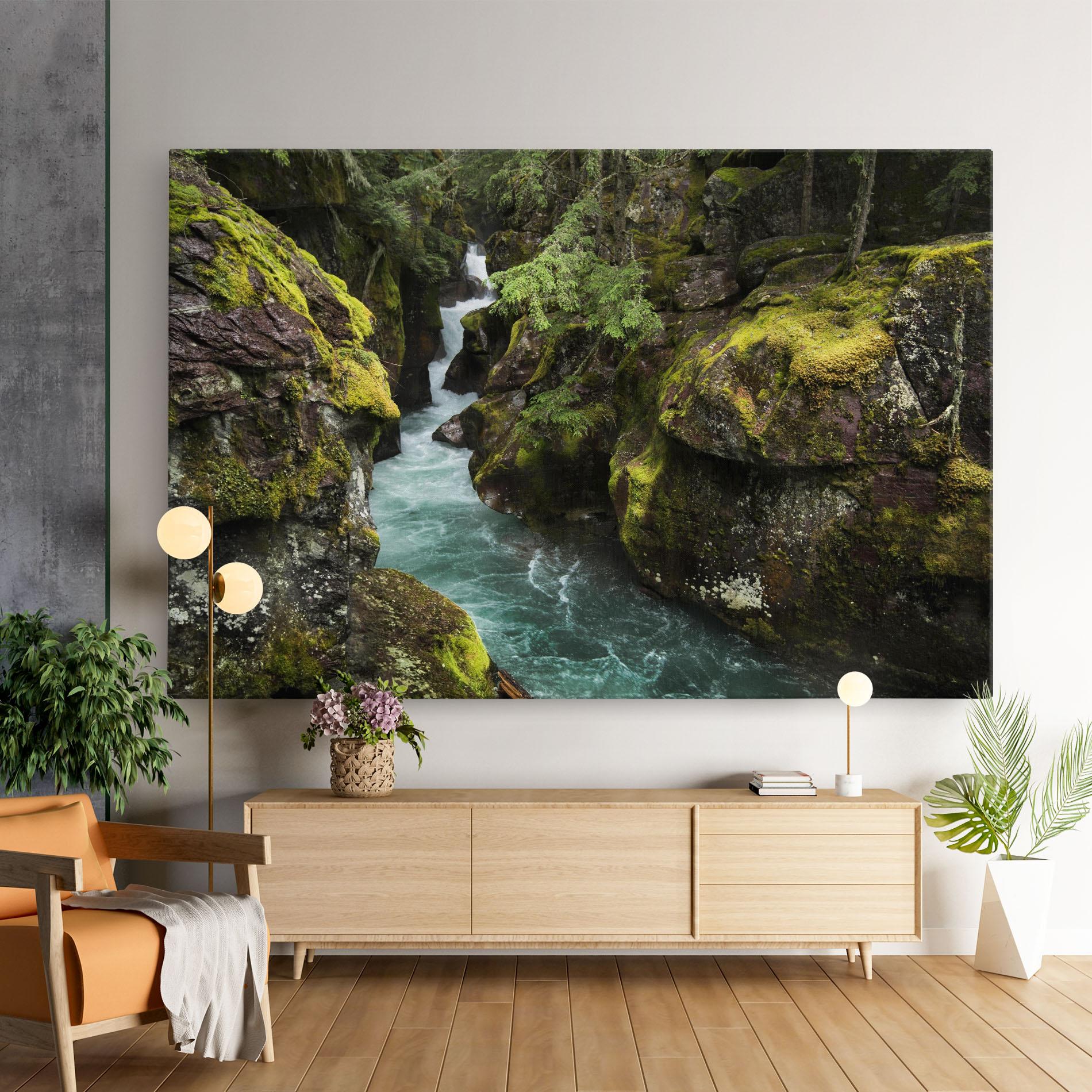 Obraz na Płótnie Blue Majestic Waterfall mockup 9