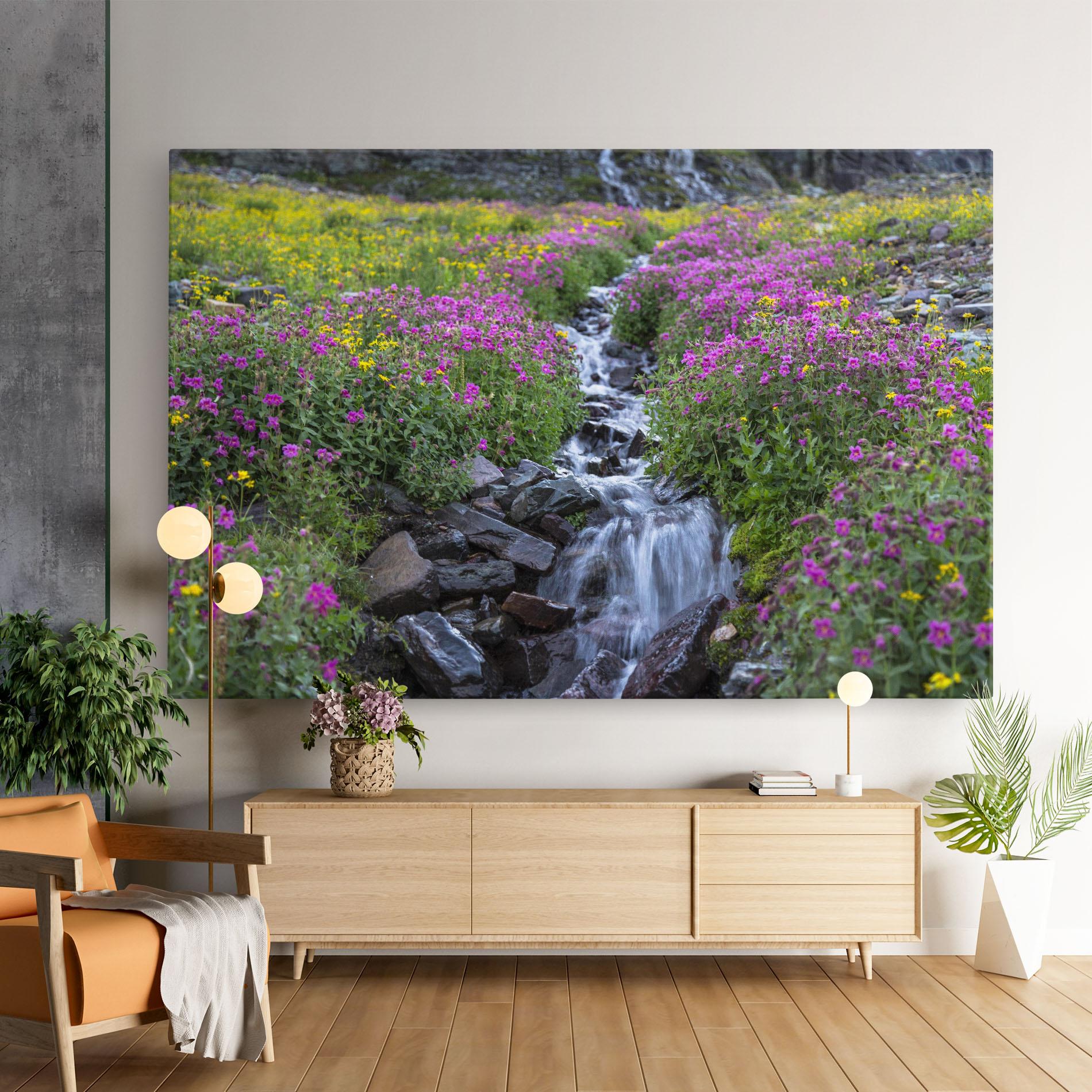 Obraz na Płótnie Purple Field Waterfall mockup 9