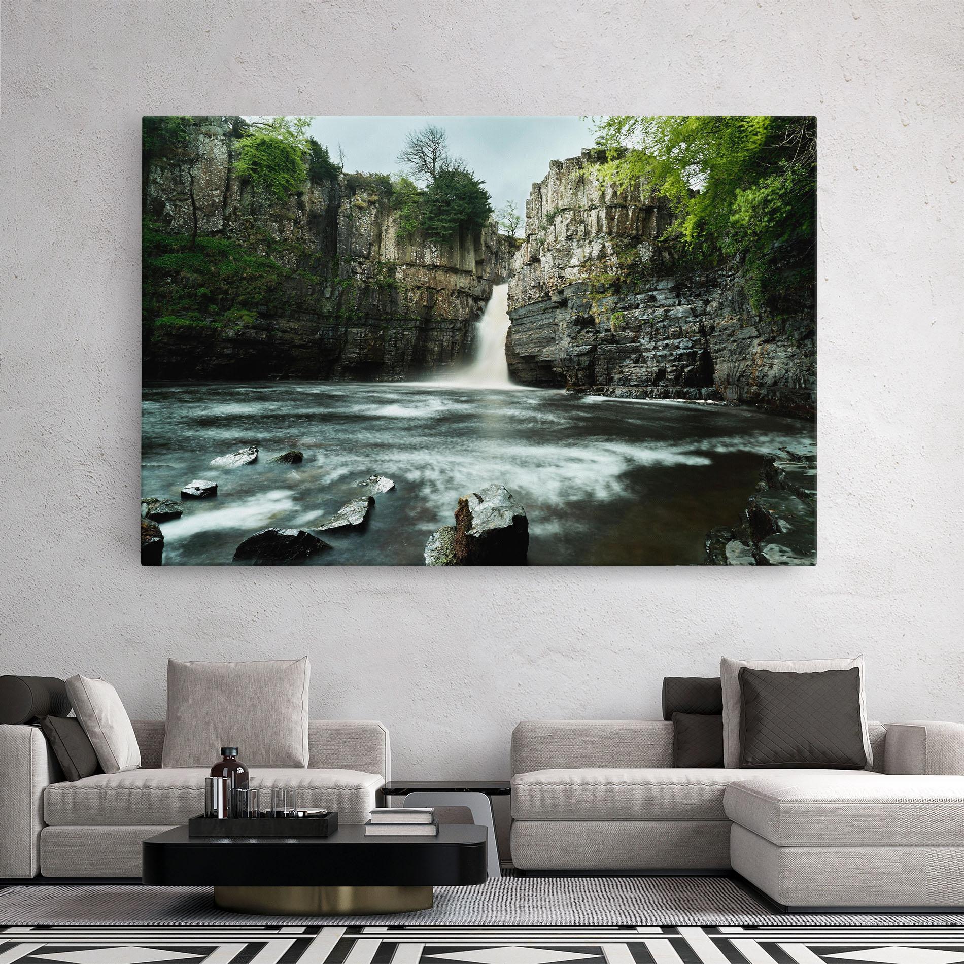 Obraz na Płótnie Beautiful Water Falling mockup 2