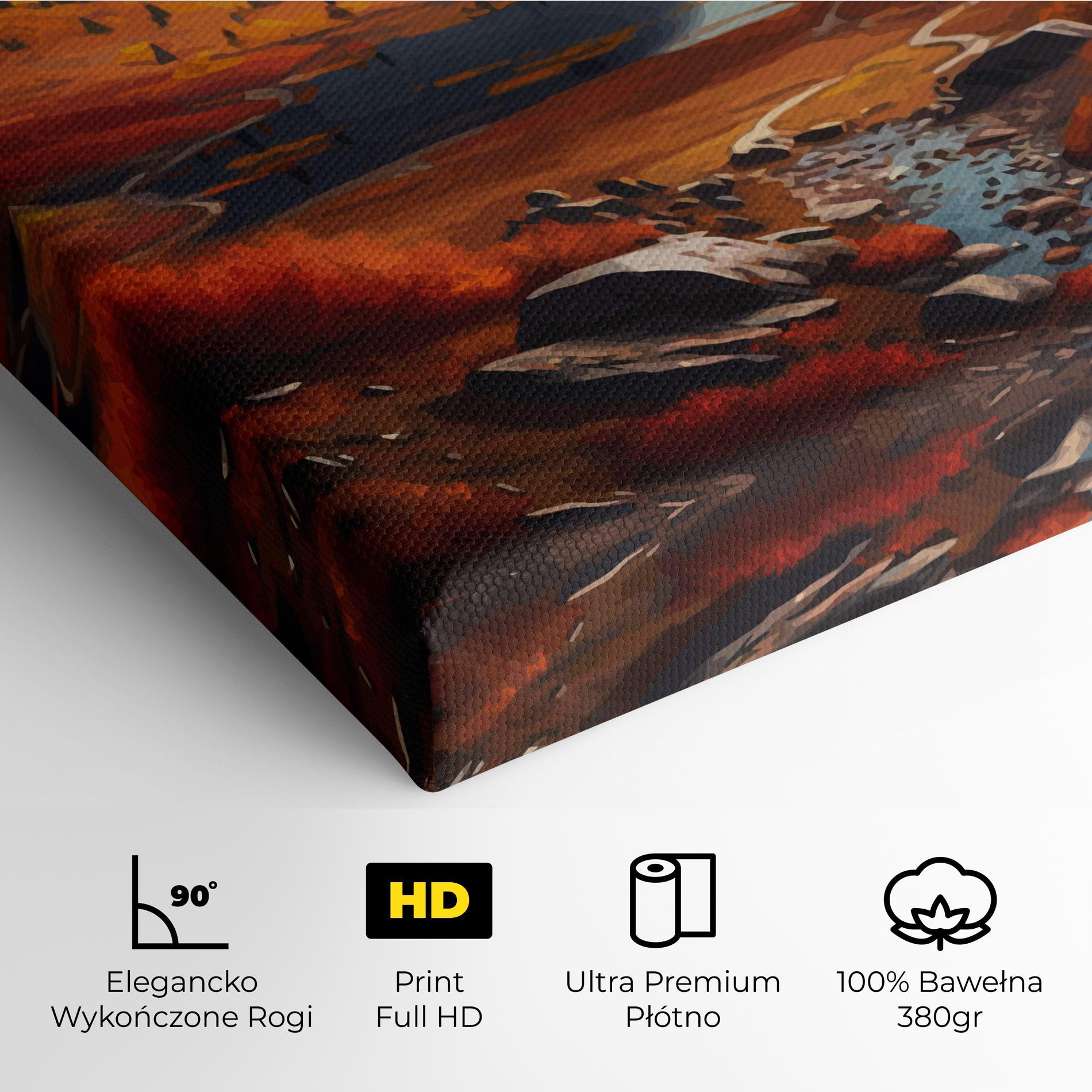 Obraz na Płótnie Autumn Field Lake mockup 4