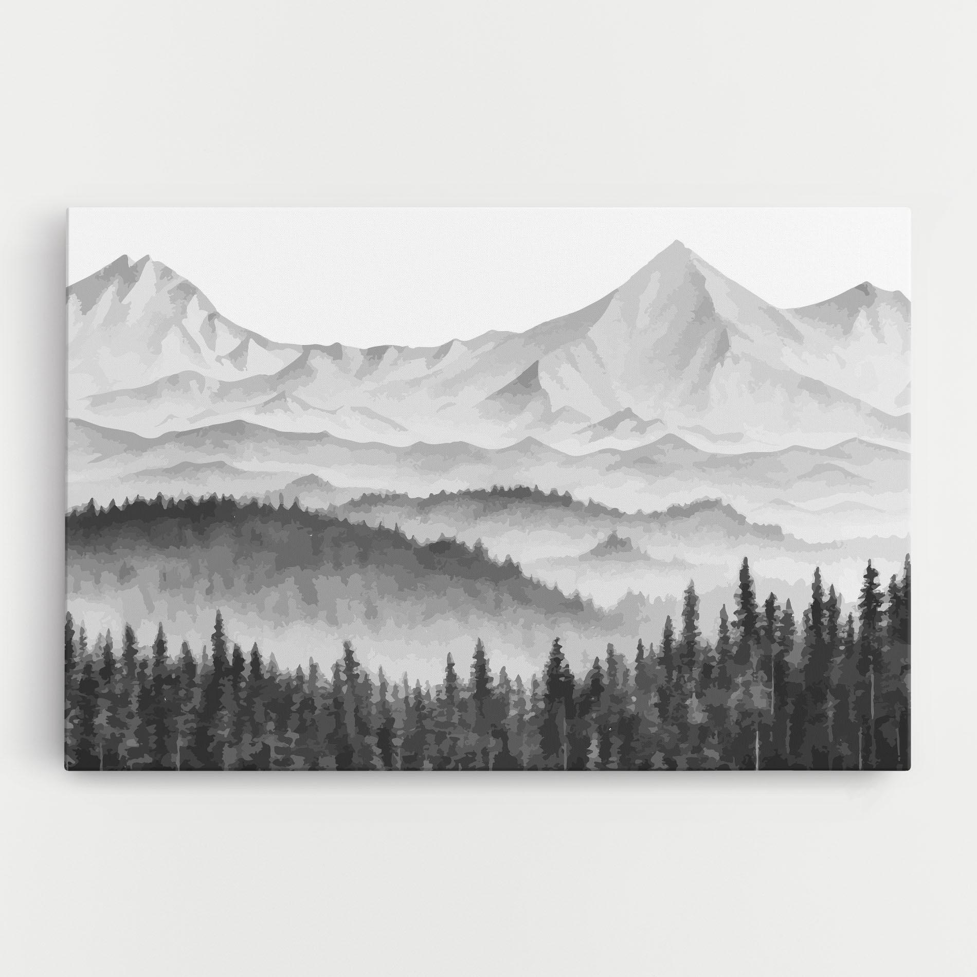 Obraz na Płótnie Grey Mountain Drawing mockup 0