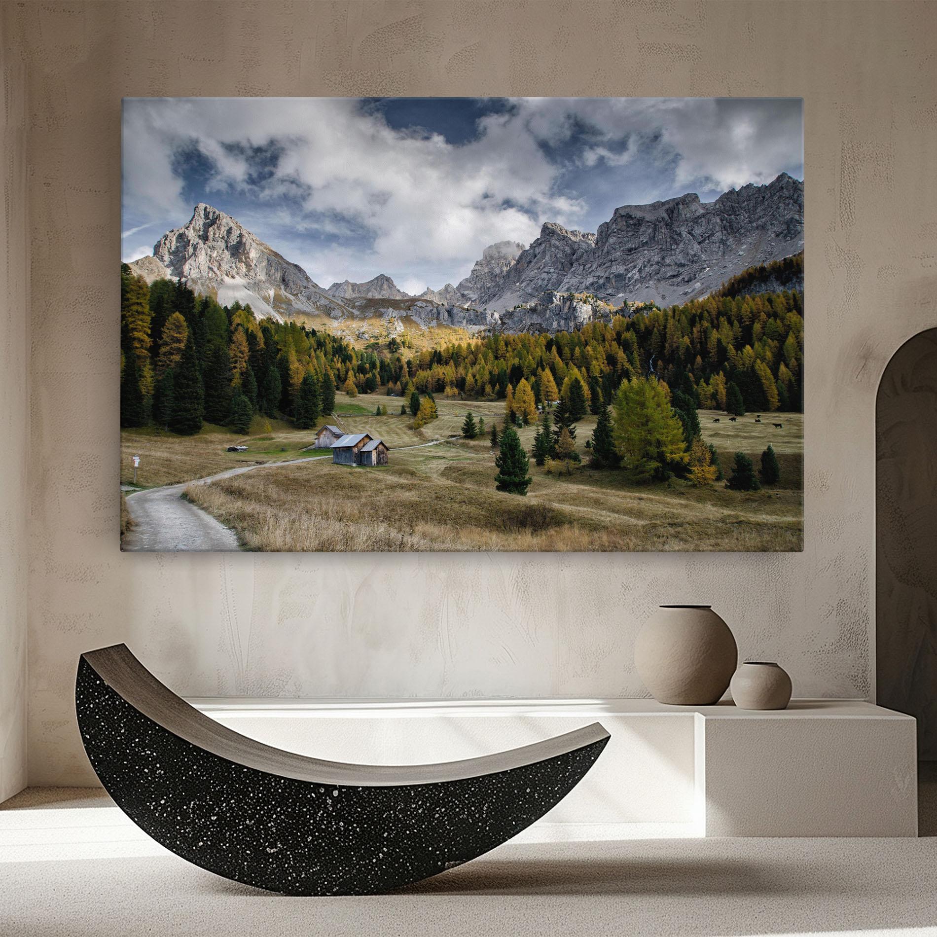 Obraz na Płótnie Cloudy Mountains View mockup 8