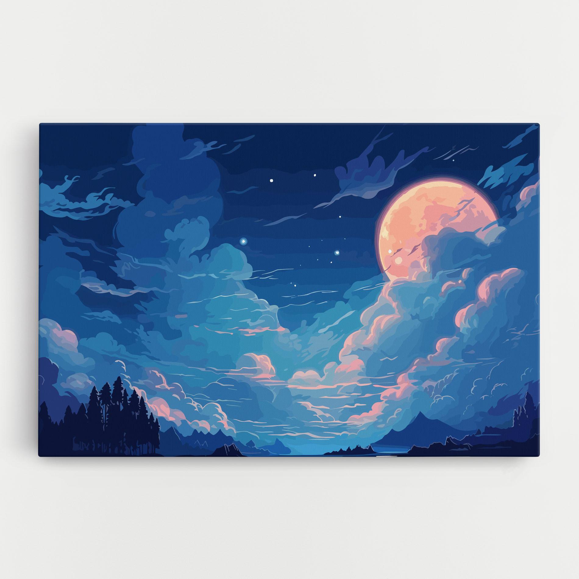 Obraz na Płótnie Blue Cloud Moon mockup 0