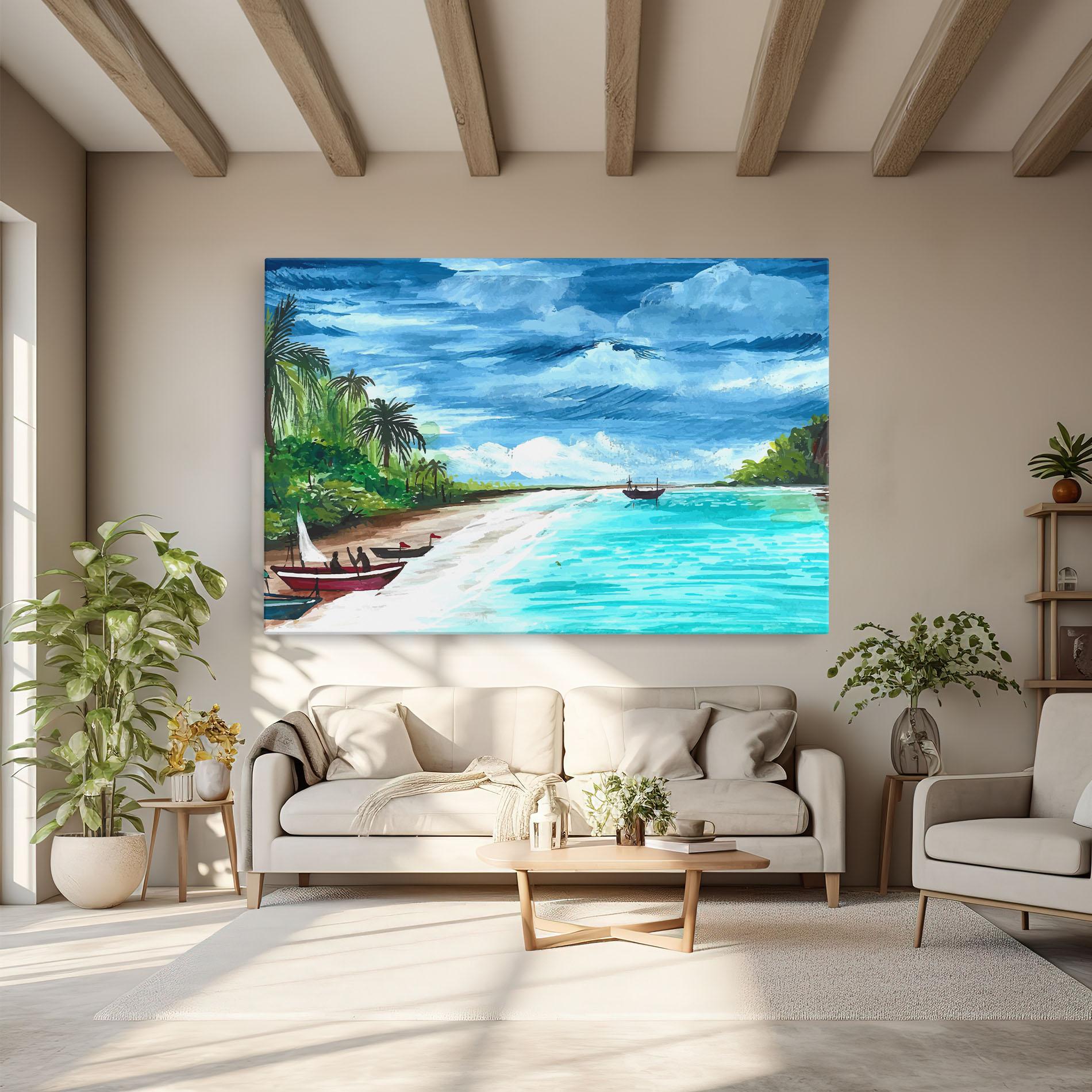 Obraz na Płótnie Beach Painting Art mockup 6
