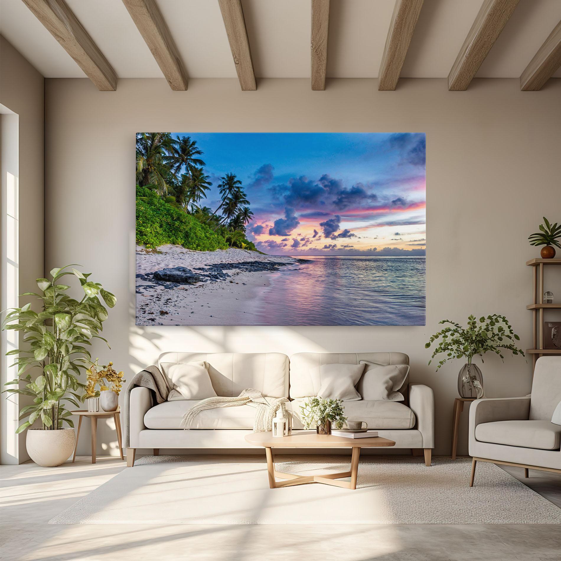 Obraz na Płótnie Purple Blue Beach mockup 6