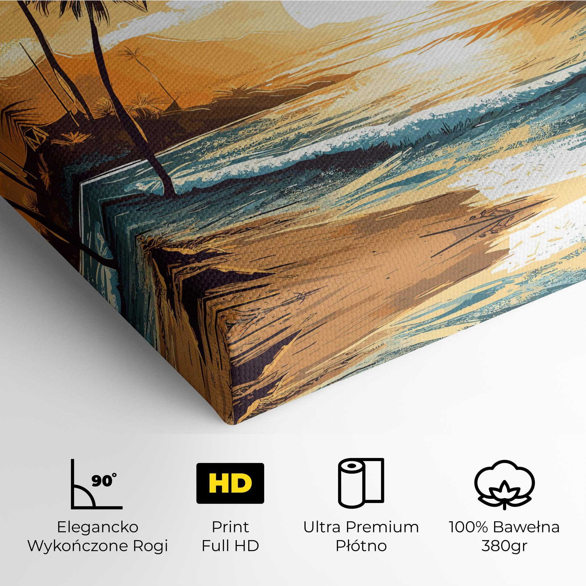 Obraz na Płótnie Sunrise Beach View mockup 4