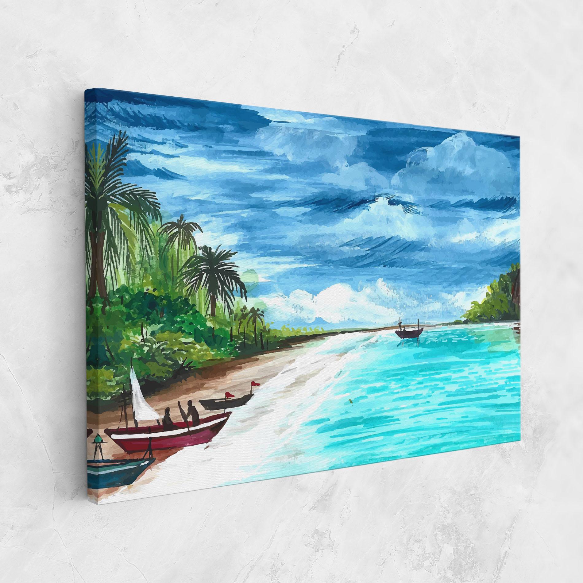 Obraz na Płótnie Beach Painting Art mockup 1