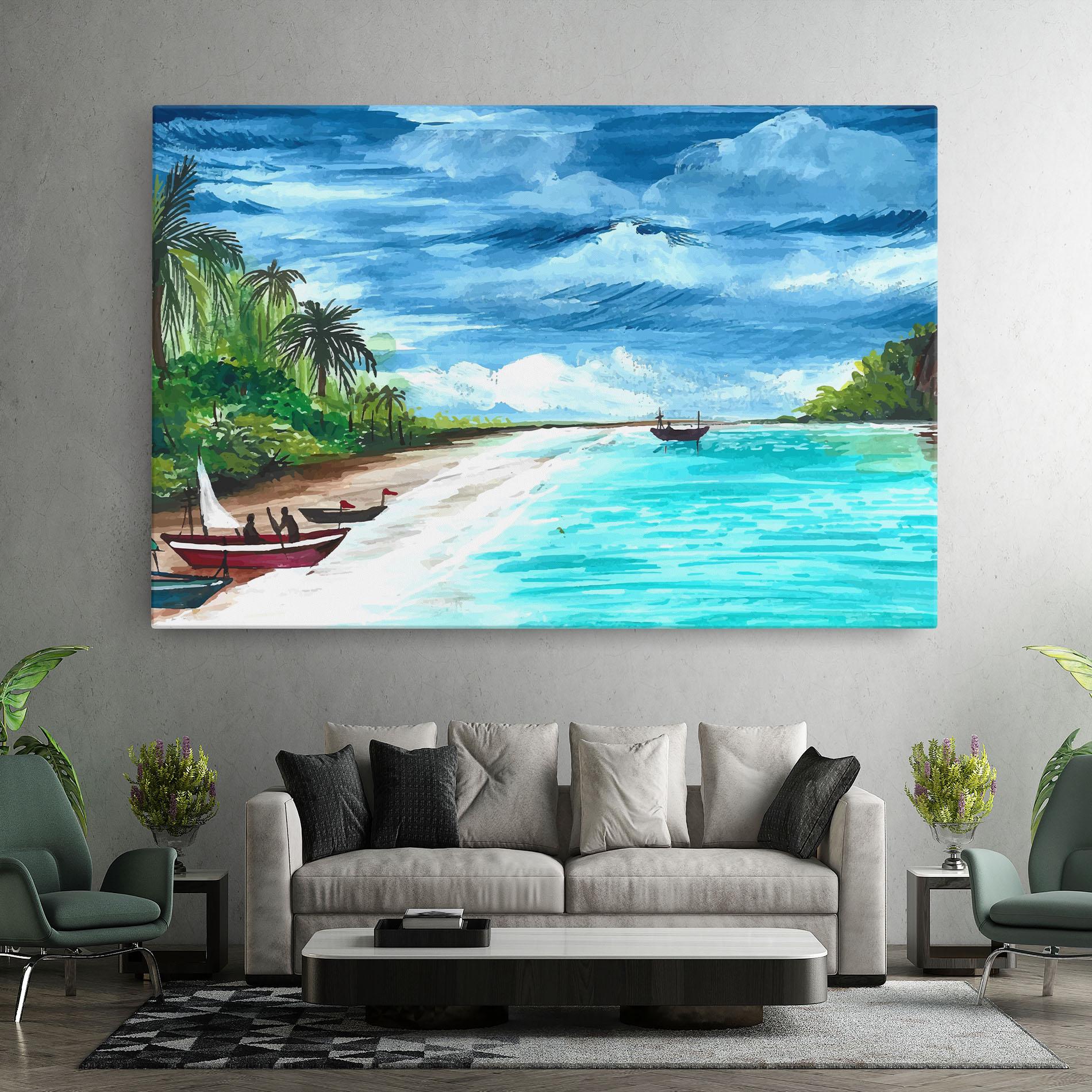 Obraz na Płótnie Beach Painting Art mockup 7