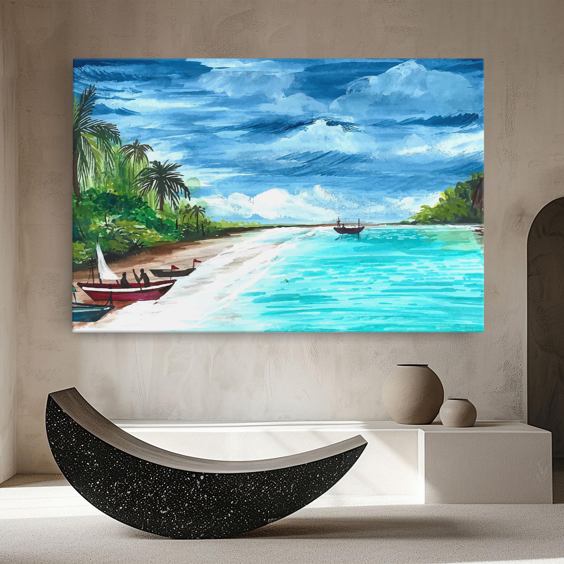 Obraz na Płótnie Beach Painting Art mockup 8