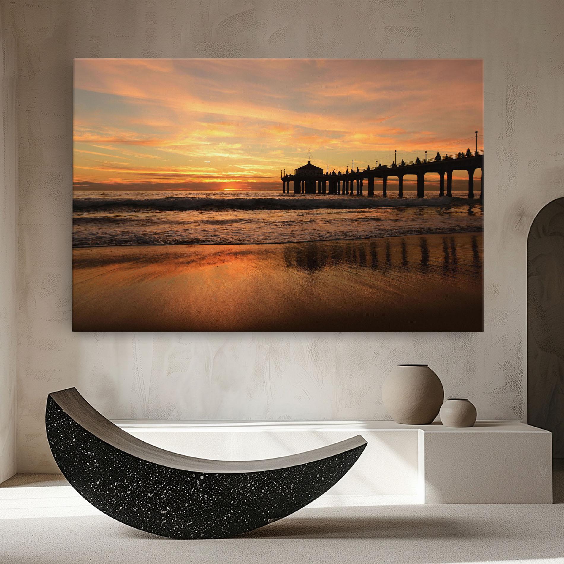 Obraz na Płótnie Beach Sunset View mockup 8