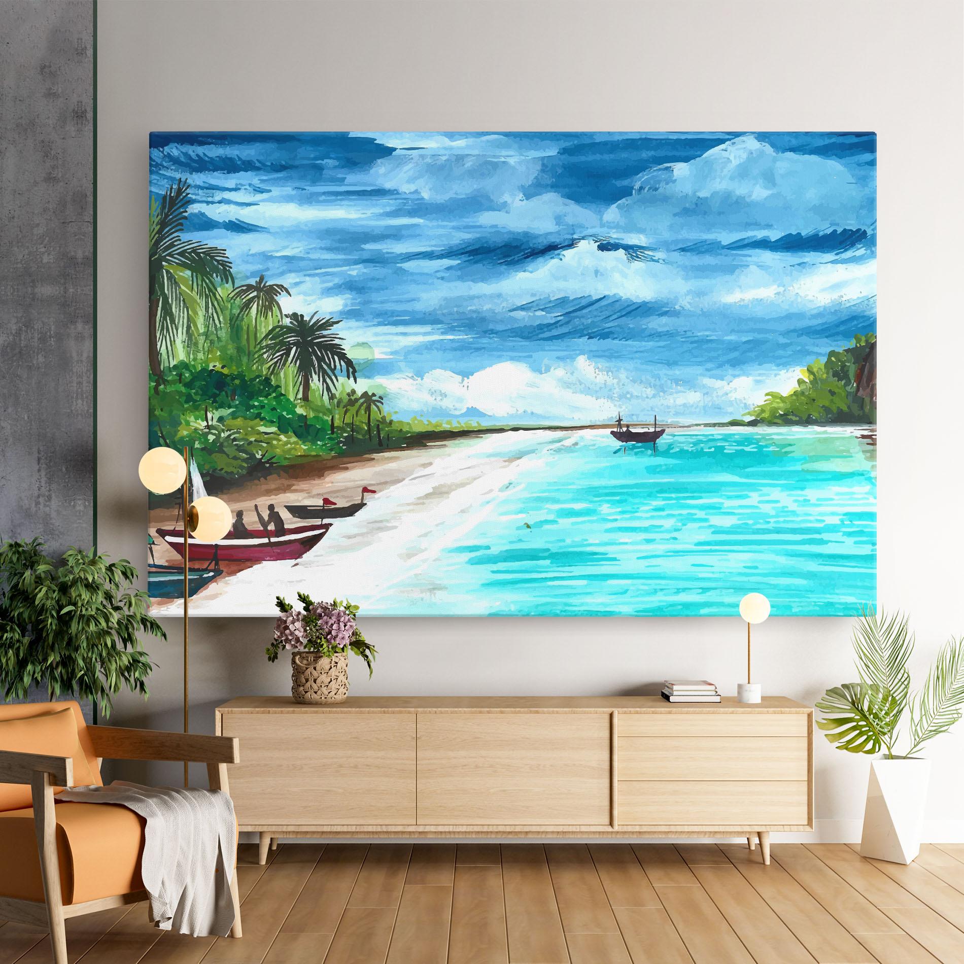Obraz na Płótnie Beach Painting Art mockup 9