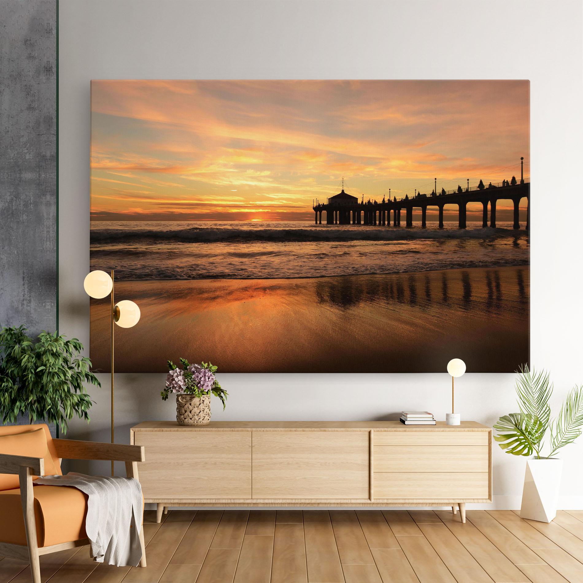 Obraz na Płótnie Beach Sunset View mockup 9