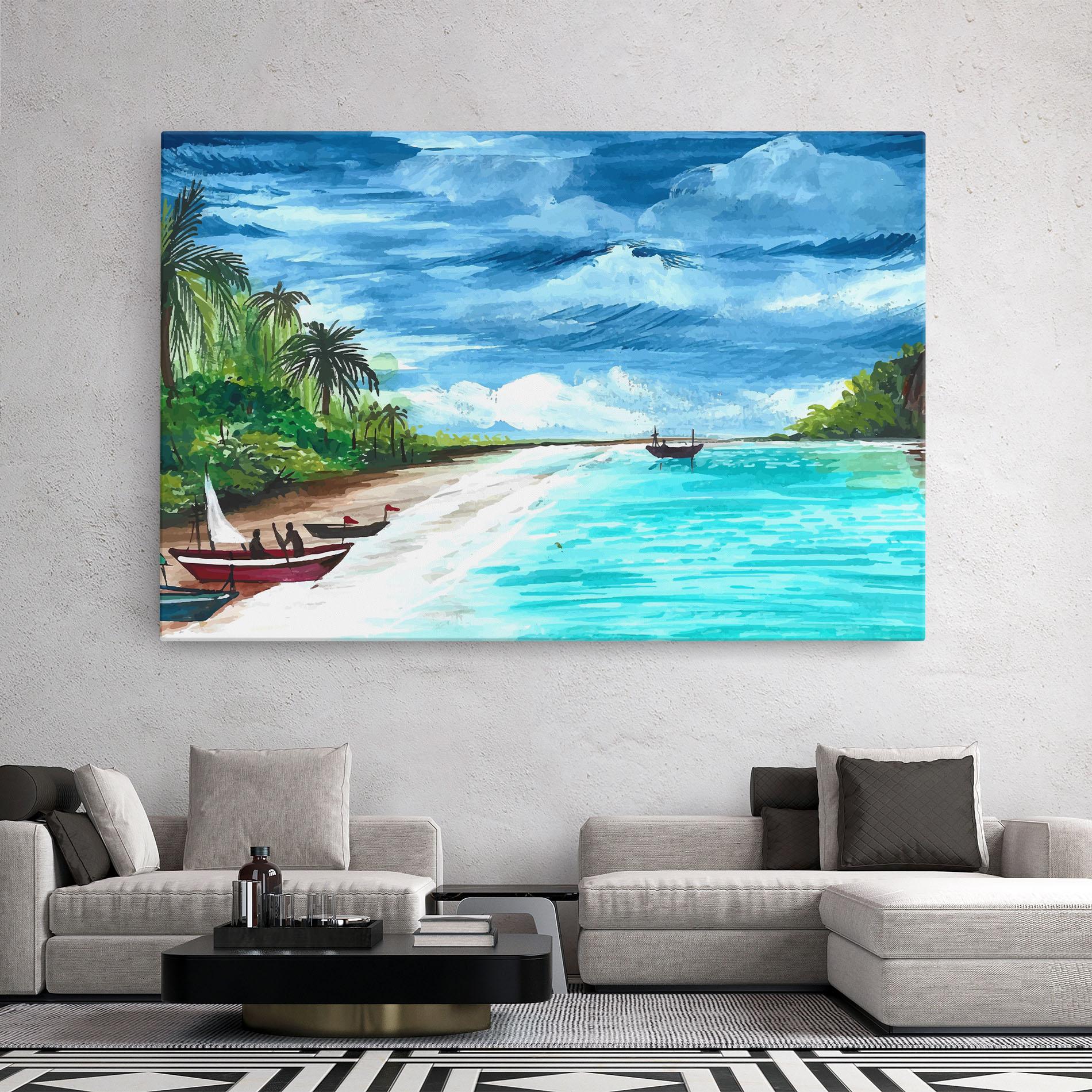 Obraz na Płótnie Beach Painting Art mockup 2