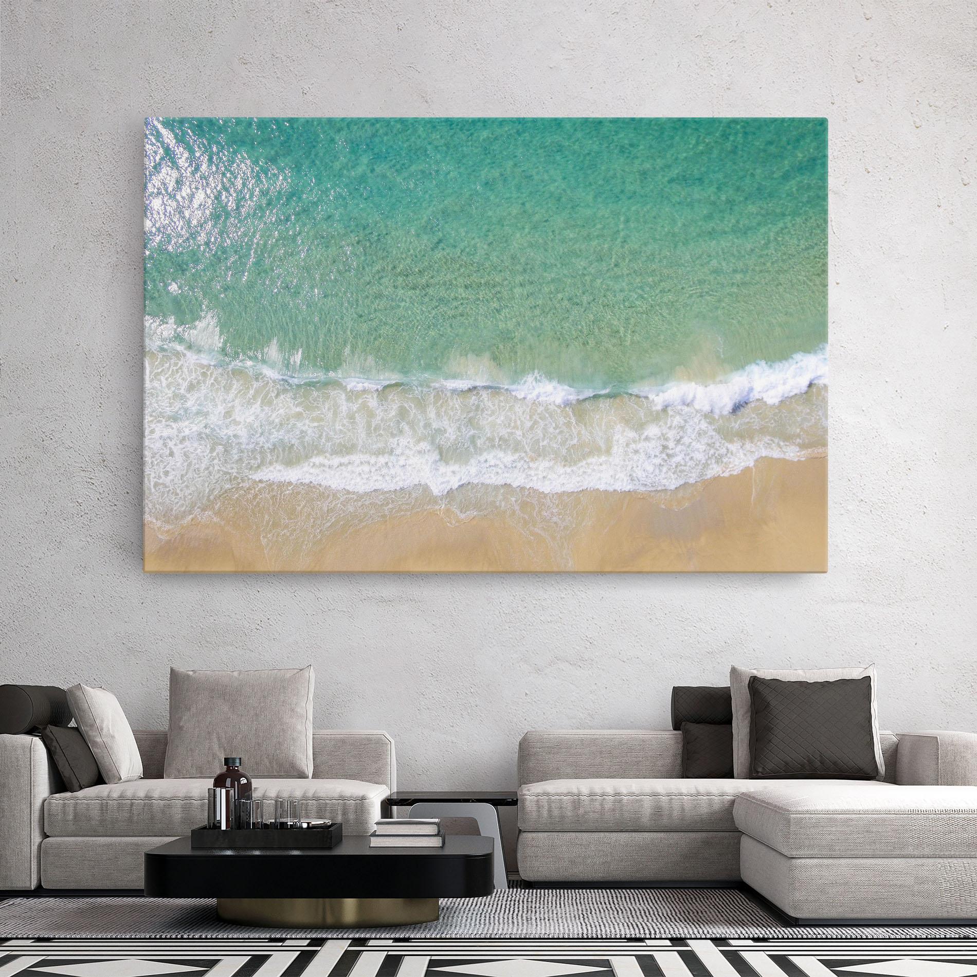 Obraz na Płótnie Blue Waves Beach mockup 2