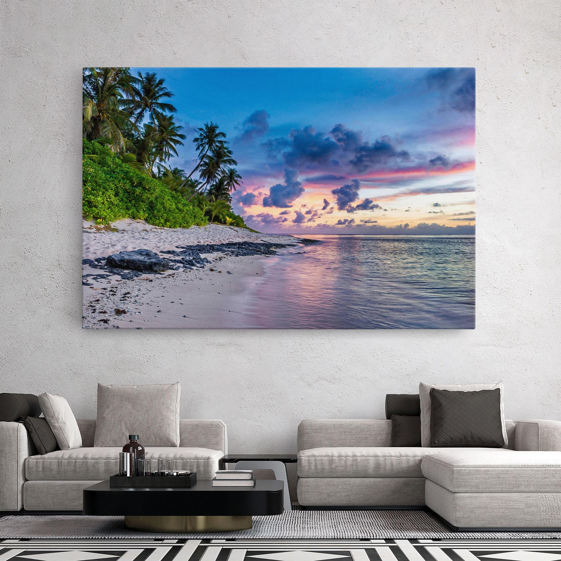 Obraz na Płótnie Purple Blue Beach mockup 2