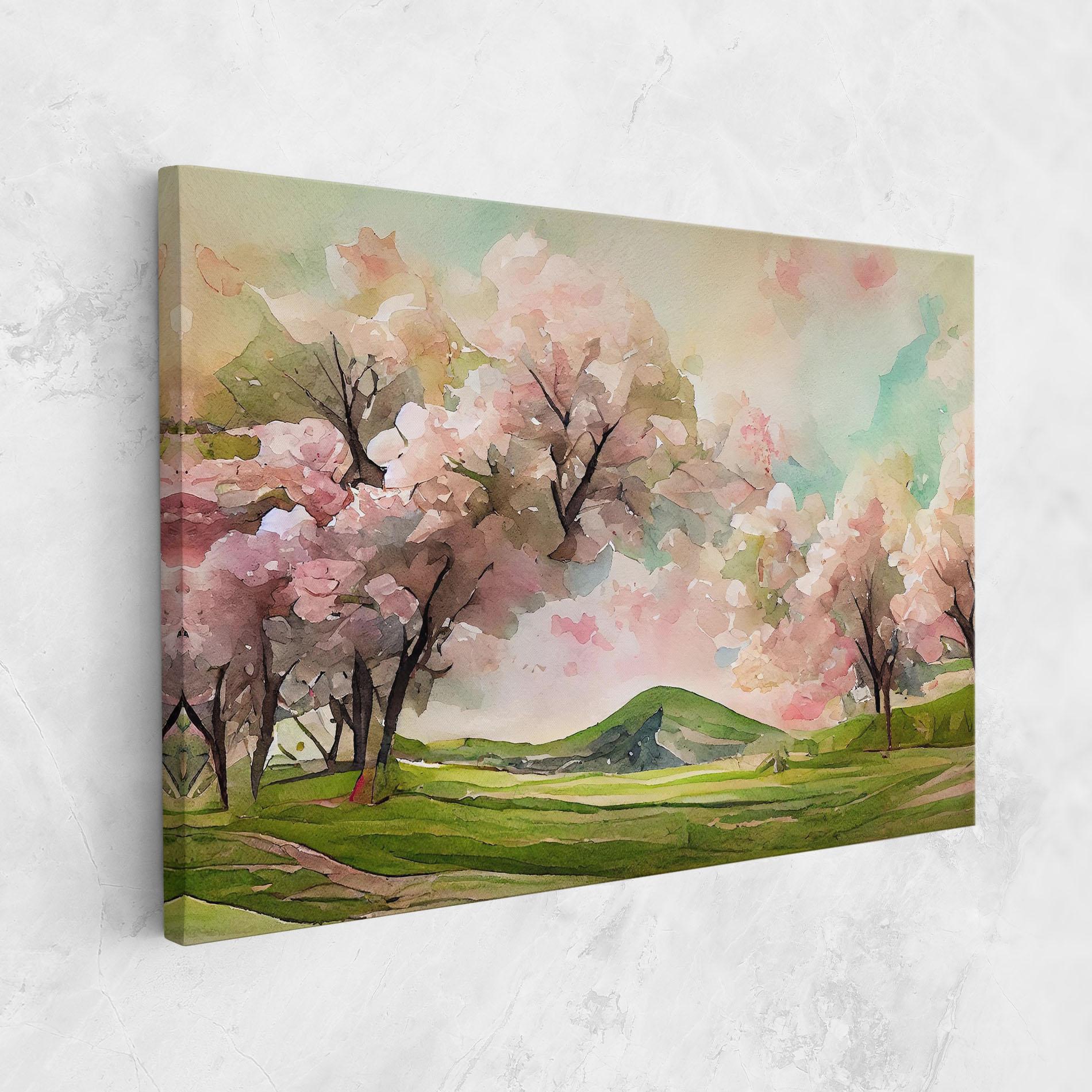 Obraz na Płótnie Spring Pink Trees mockup 1