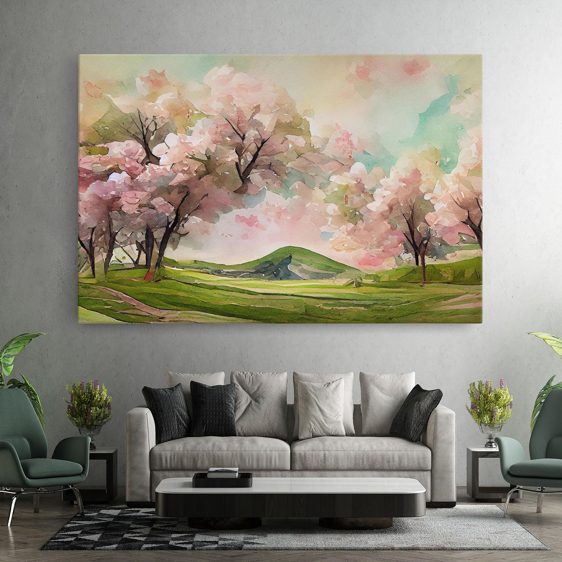 Obraz na Płótnie Spring Pink Trees mockup 7