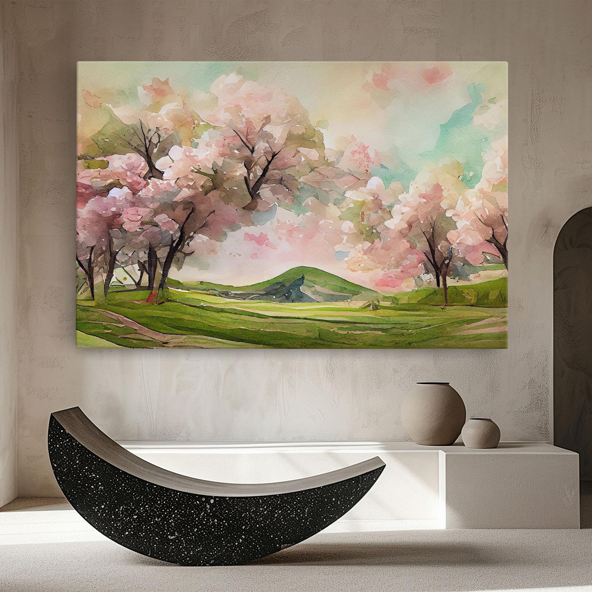 Obraz na Płótnie Spring Pink Trees mockup 8