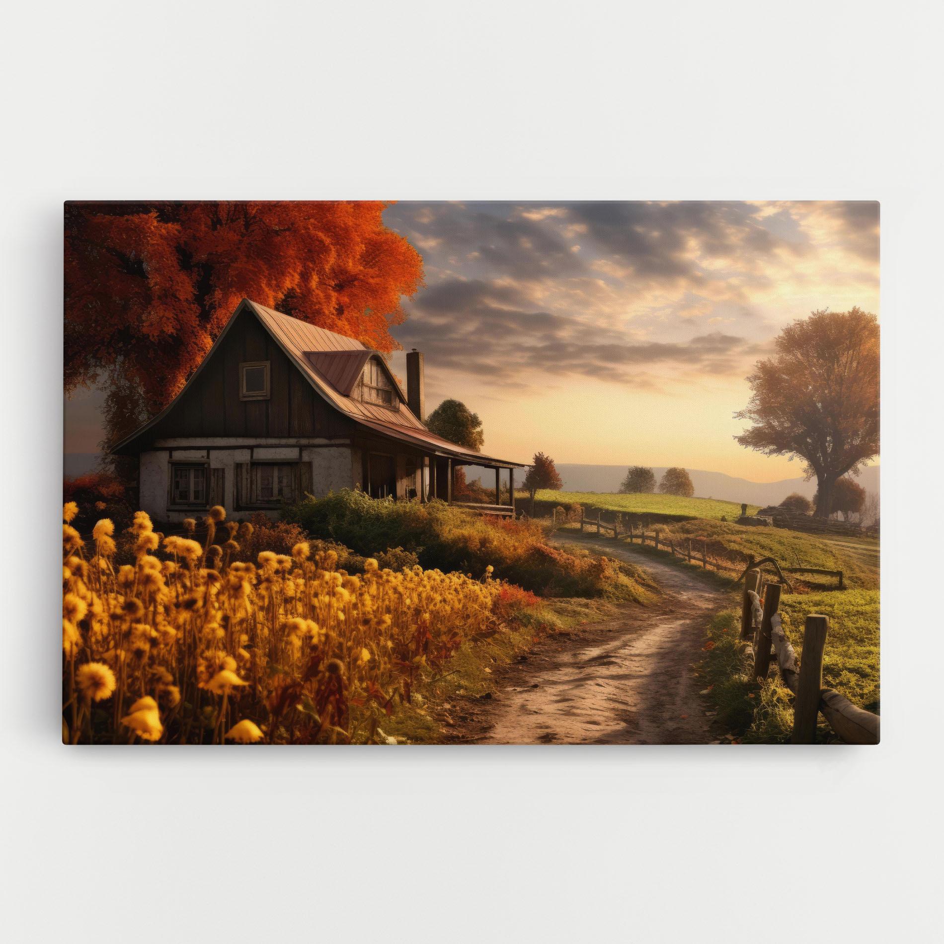 Obraz na Płótnie Autumn Farm House mockup 0