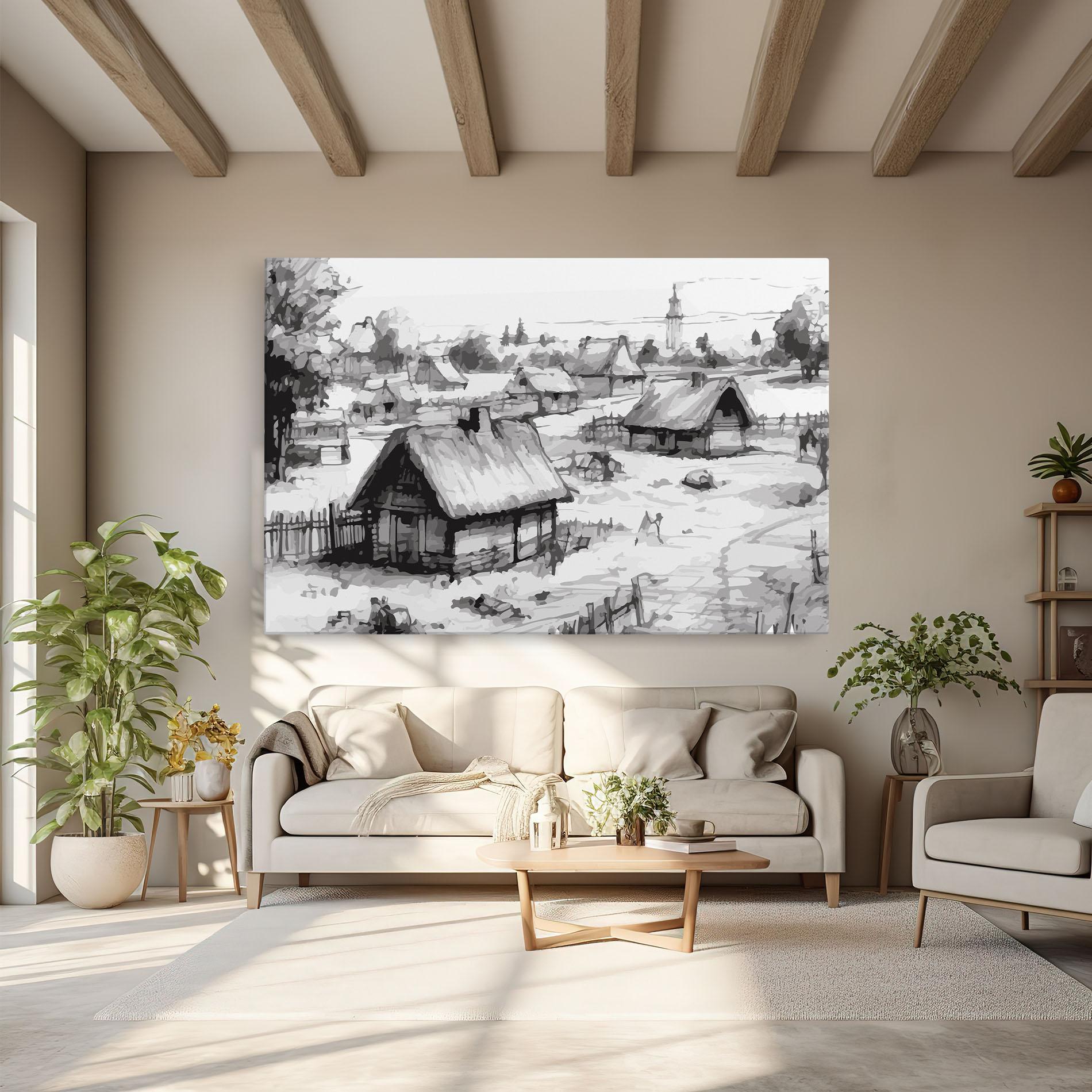 Obraz na Płótnie Farm Grey Ink mockup 6