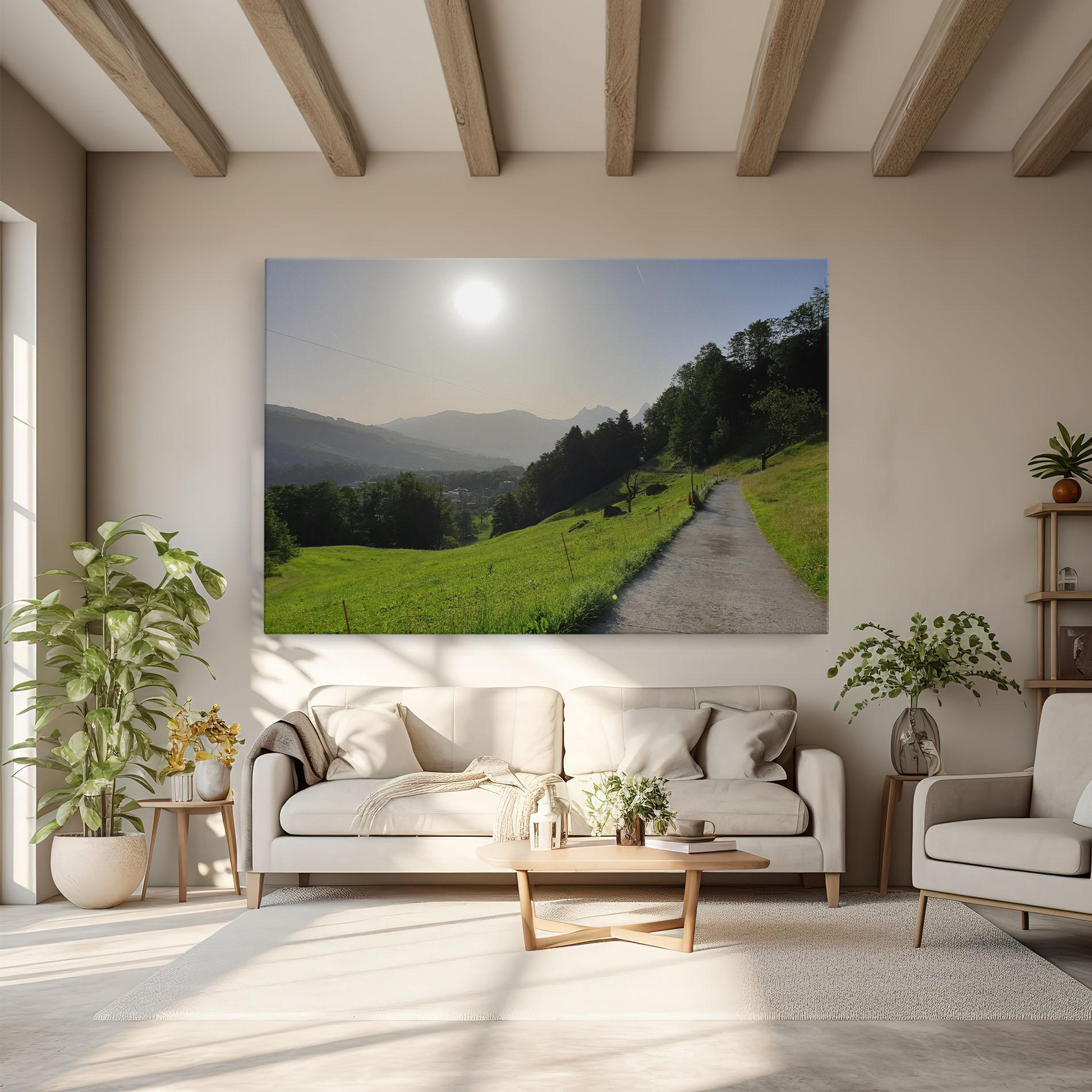 Obraz na Płótnie Foggy Rural Road mockup 6