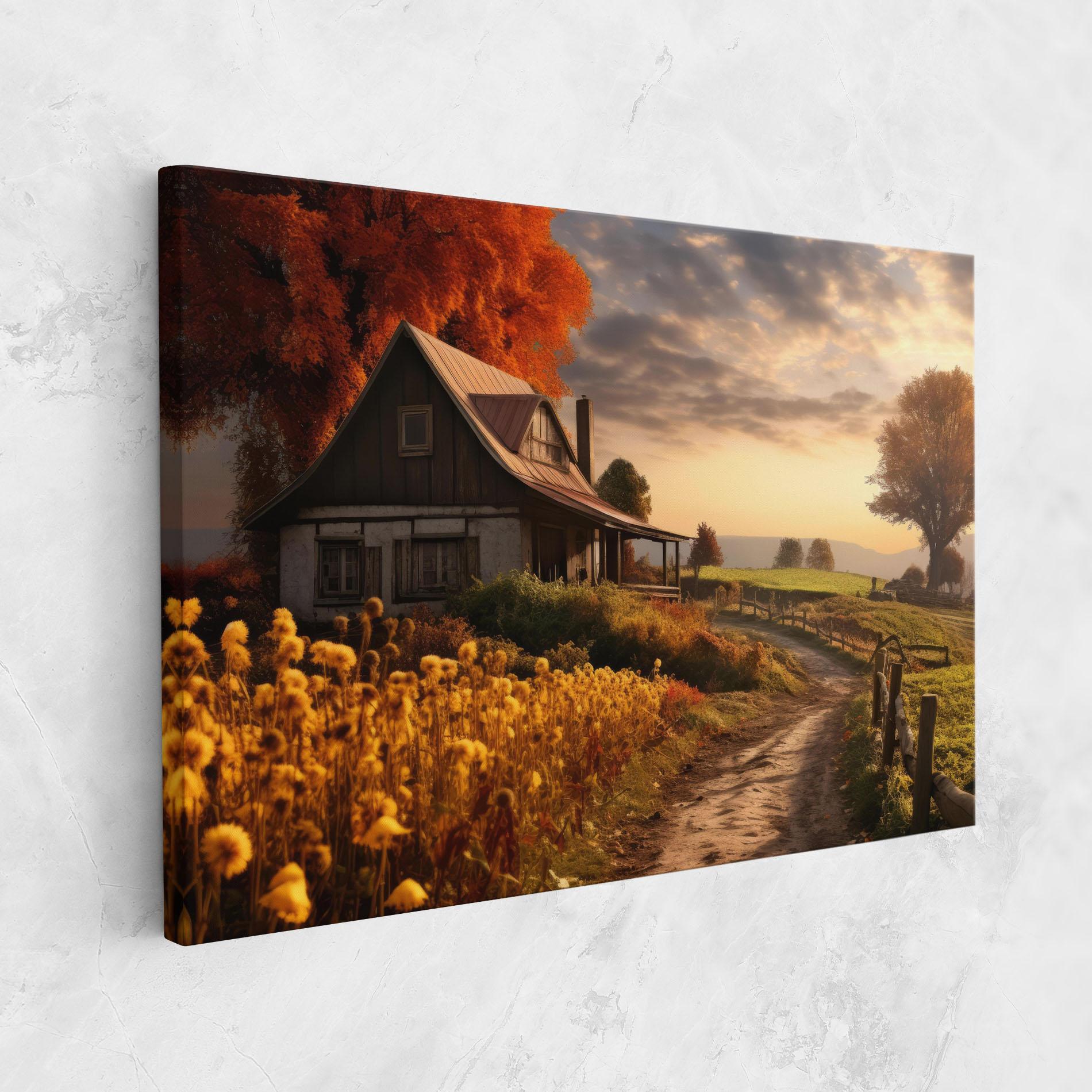 Obraz na Płótnie Autumn Farm House mockup 1