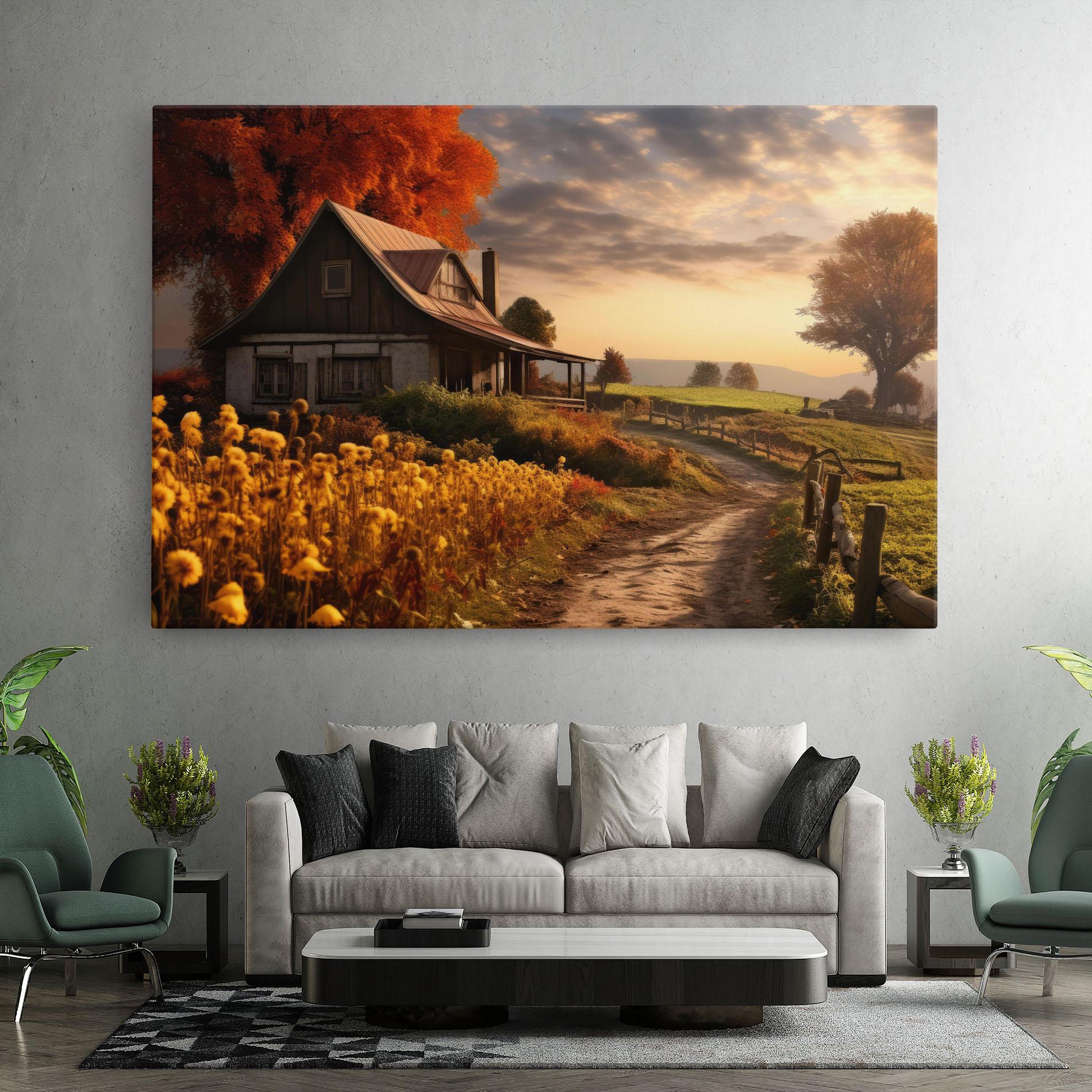 Obraz na Płótnie Autumn Farm House mockup 7