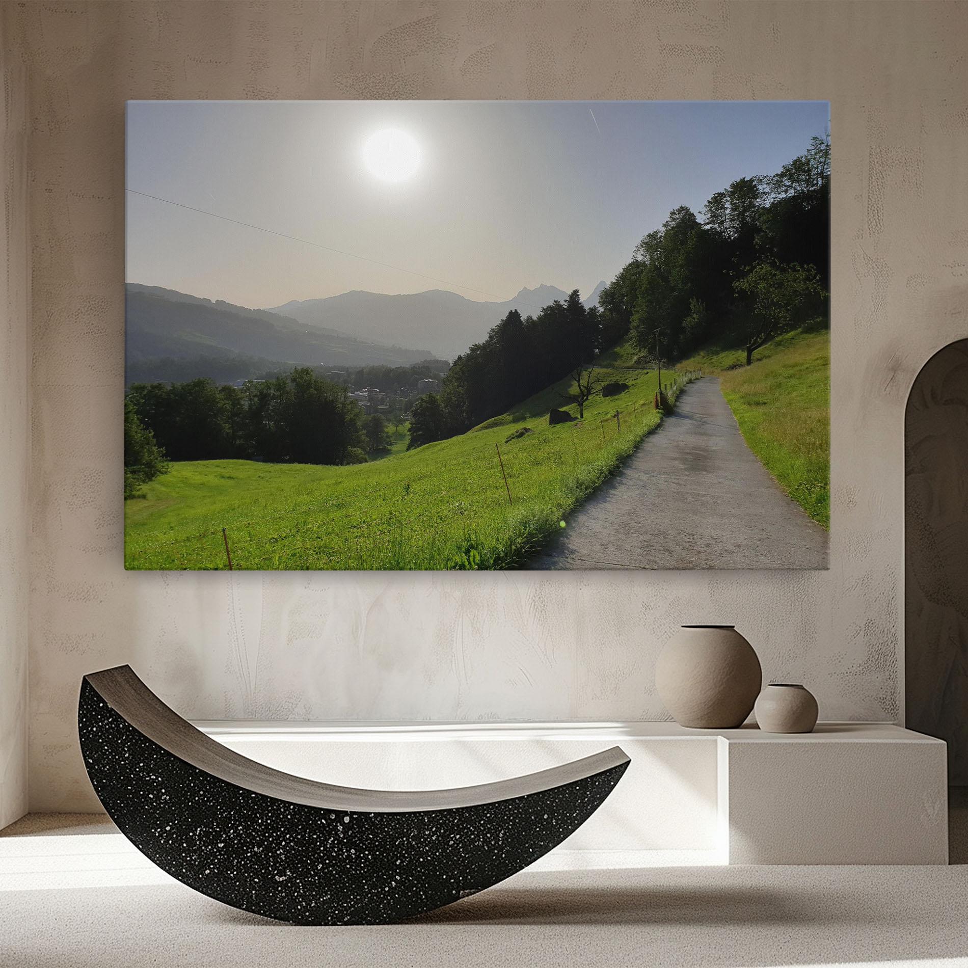 Obraz na Płótnie Foggy Rural Road mockup 8