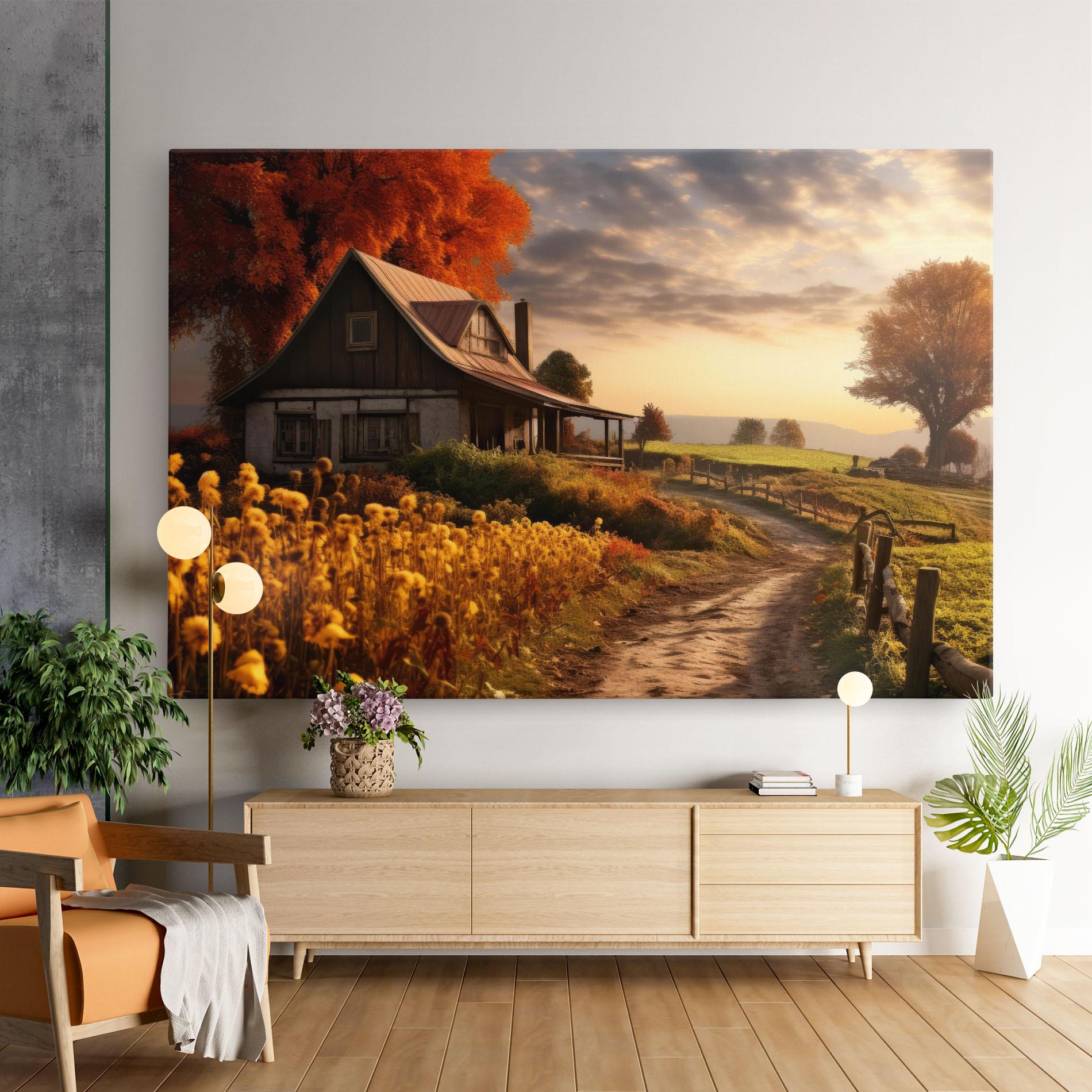 Obraz na Płótnie Autumn Farm House mockup 9
