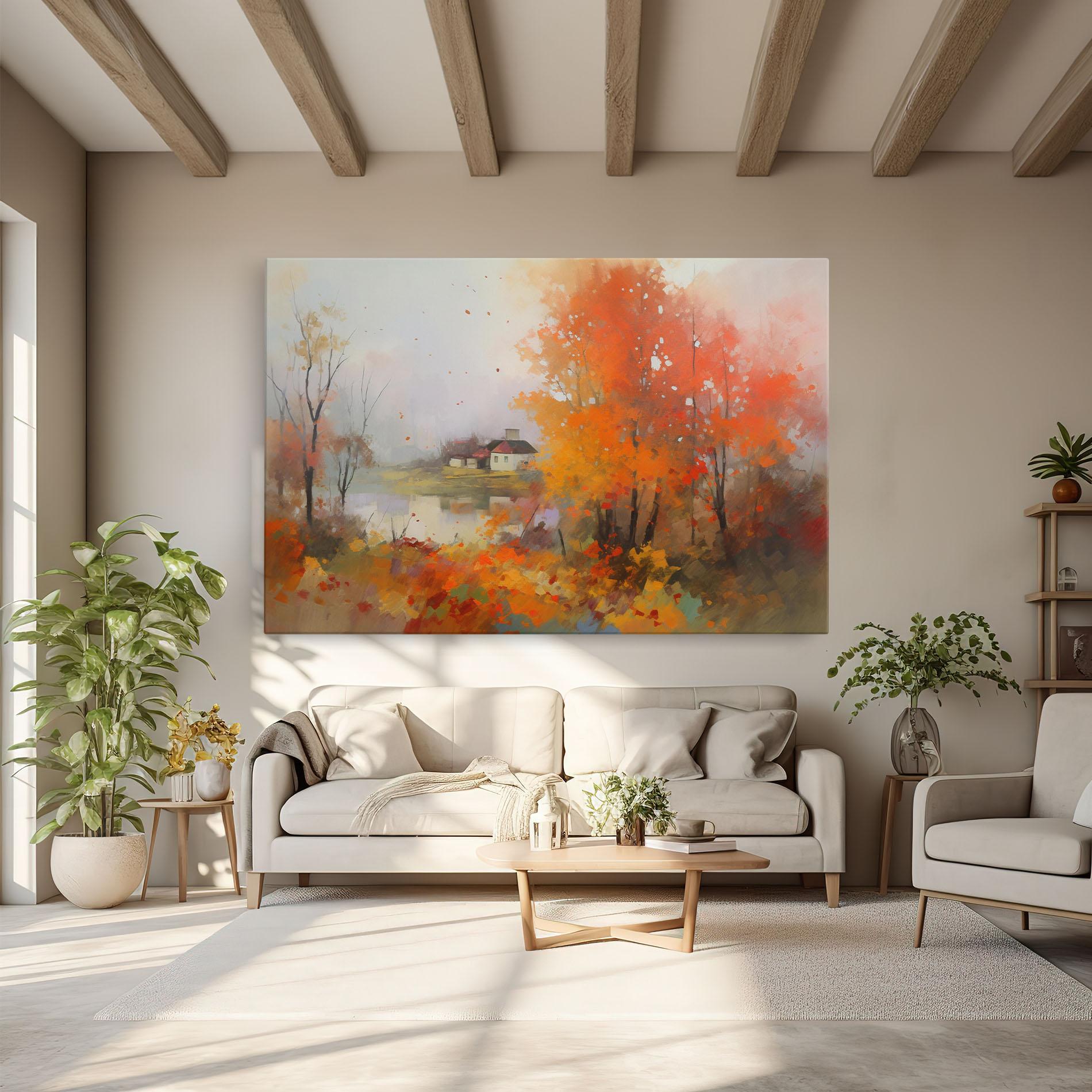 Obraz na Płótnie Autumnal Painting mockup 6