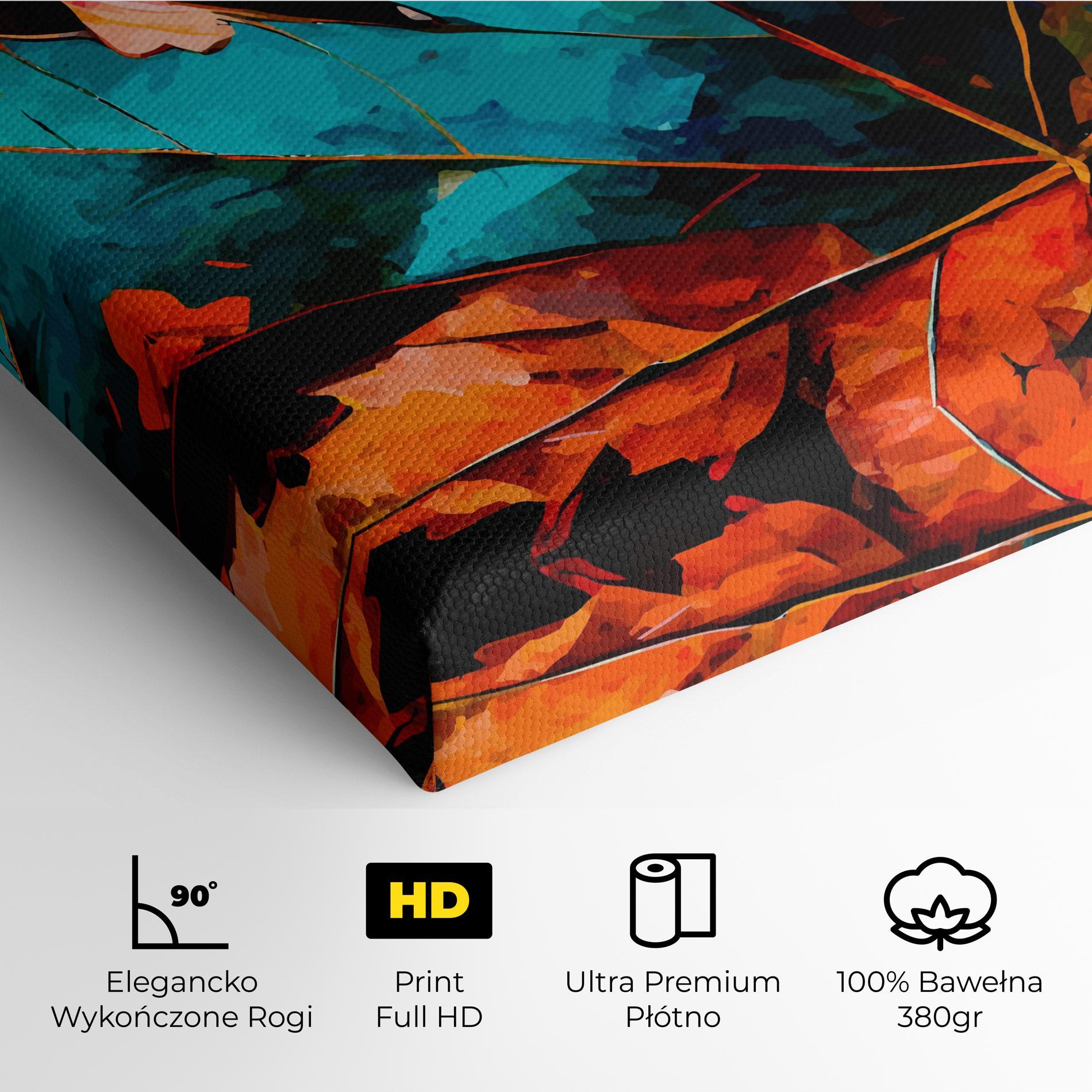 Obraz na Płótnie Blue Orange Leaf mockup 4