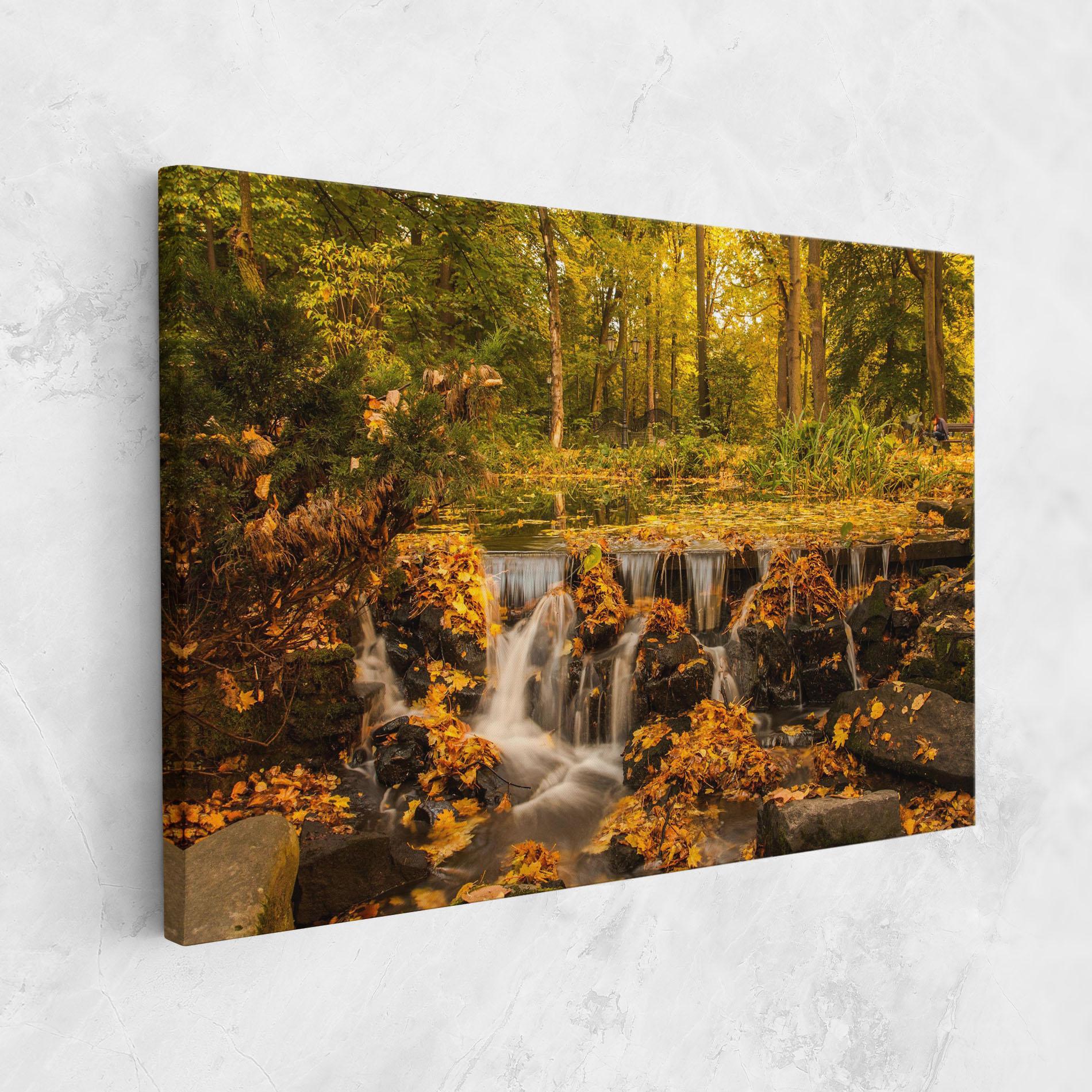 Obraz na Płótnie Autumn Waterfall mockup 1