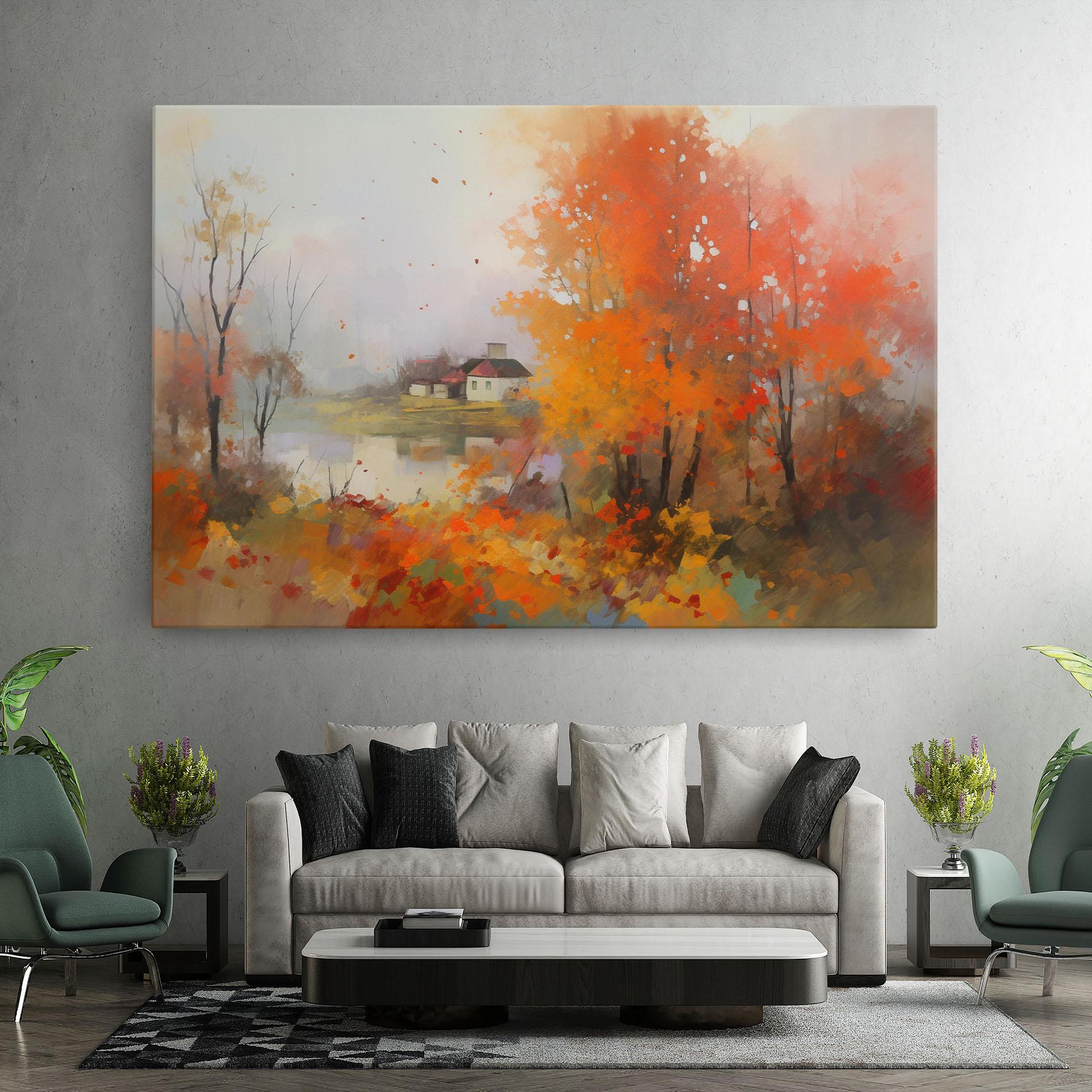 Obraz na Płótnie Autumnal Painting mockup 7