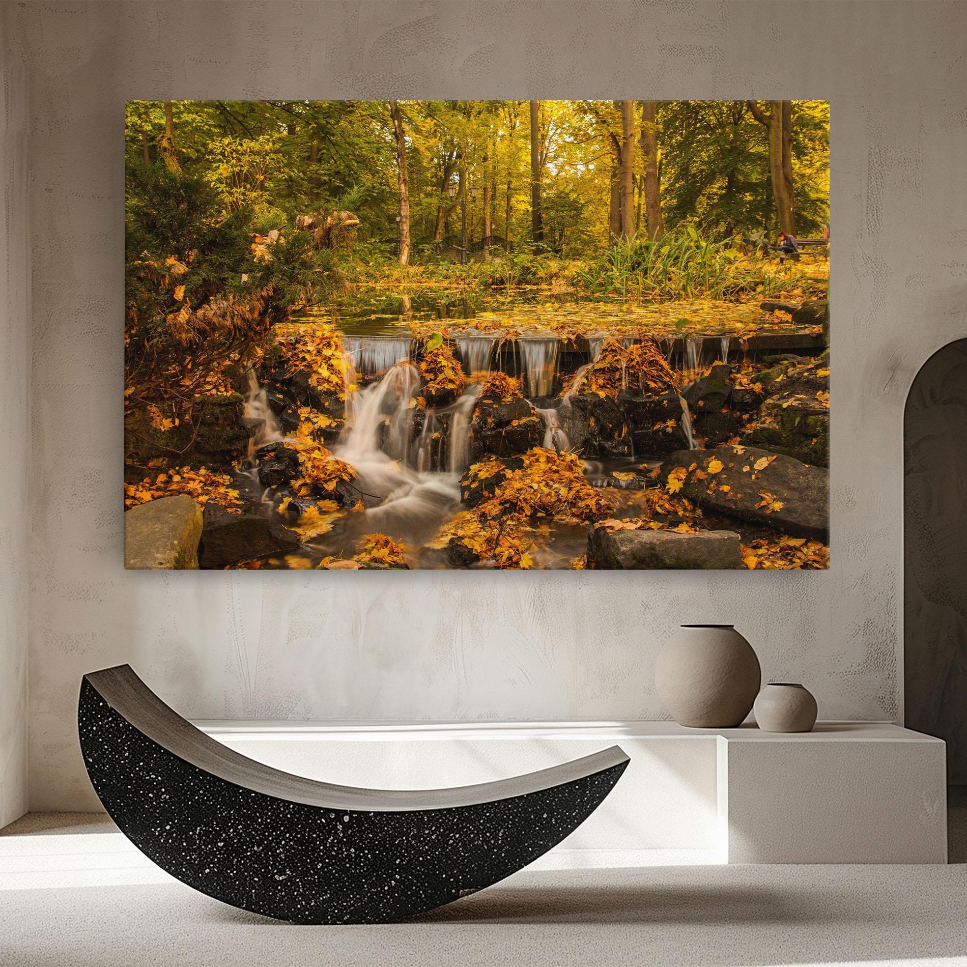 Obraz na Płótnie Autumn Waterfall mockup 8