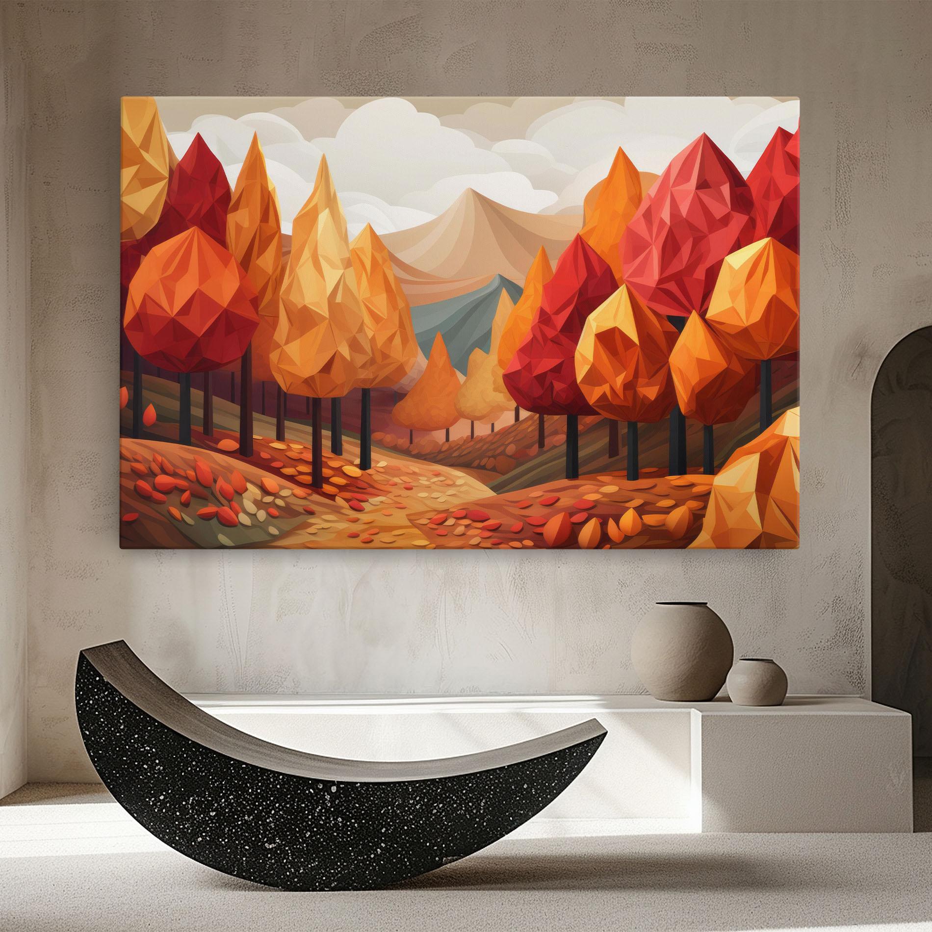 Obraz na Płótnie Colorful Trees Art mockup 8