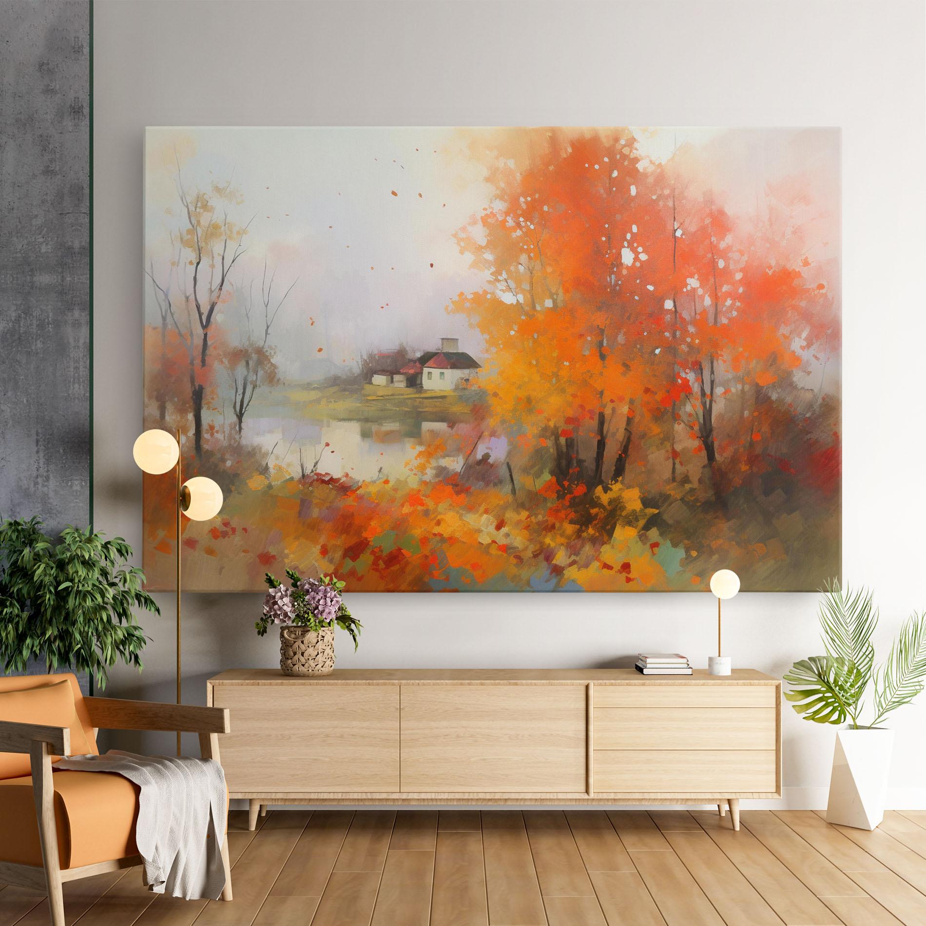 Obraz na Płótnie Autumnal Painting mockup 9