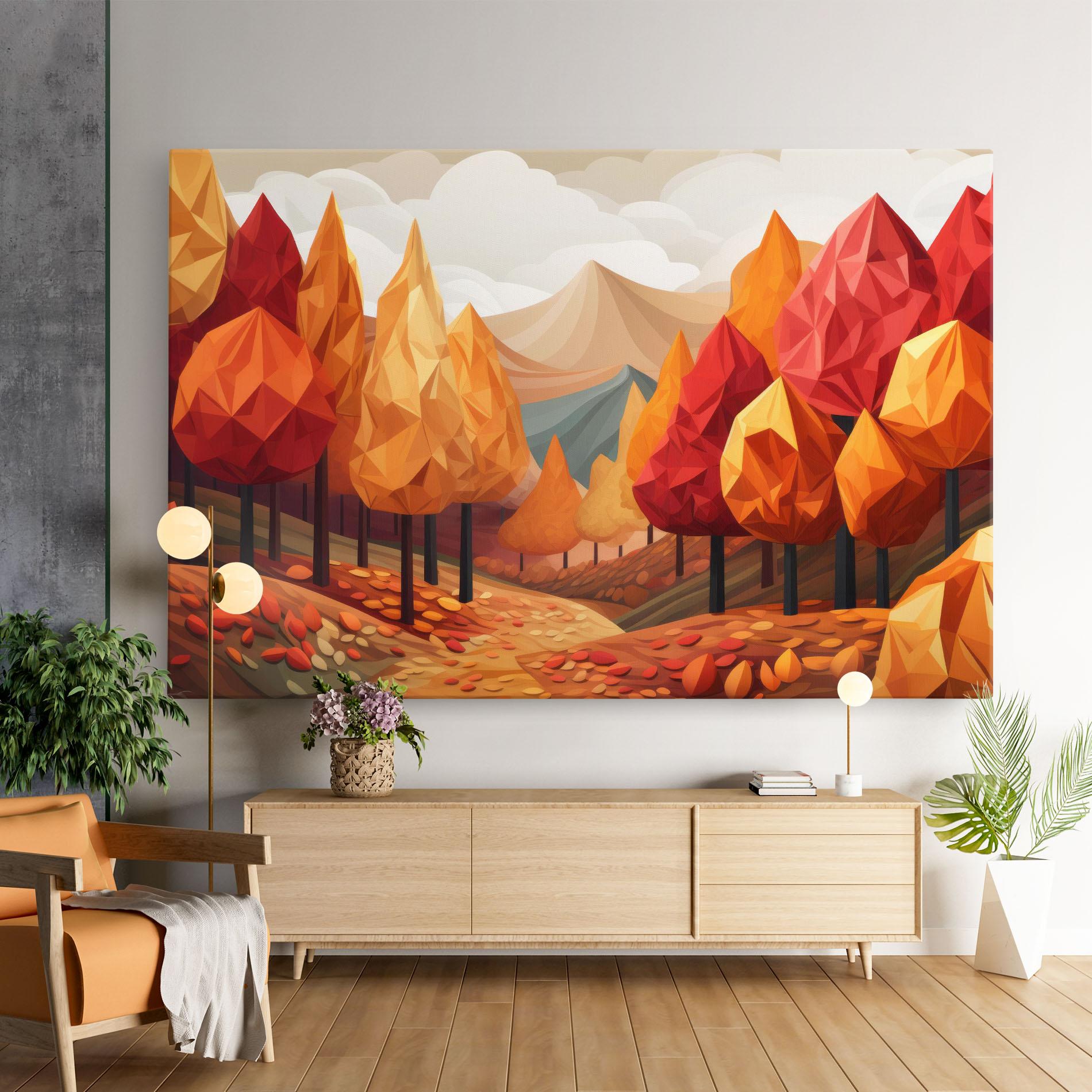 Obraz na Płótnie Colorful Trees Art mockup 9
