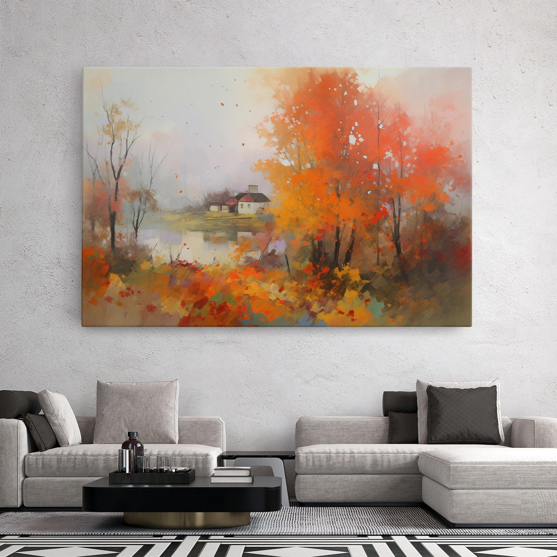 Obraz na Płótnie Autumnal Painting mockup 2