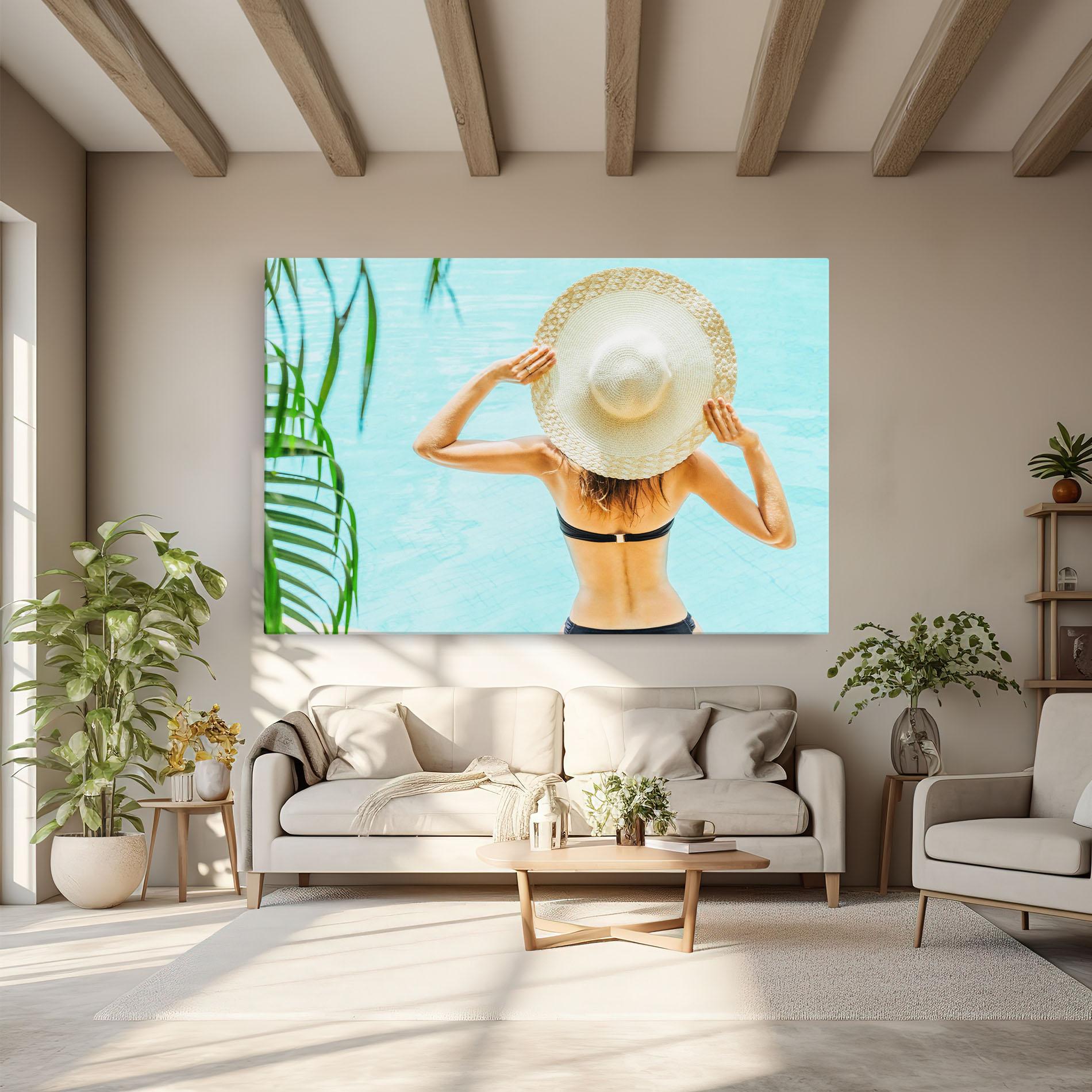 Obraz na Płótnie Enjoying Swimming Pool mockup 6