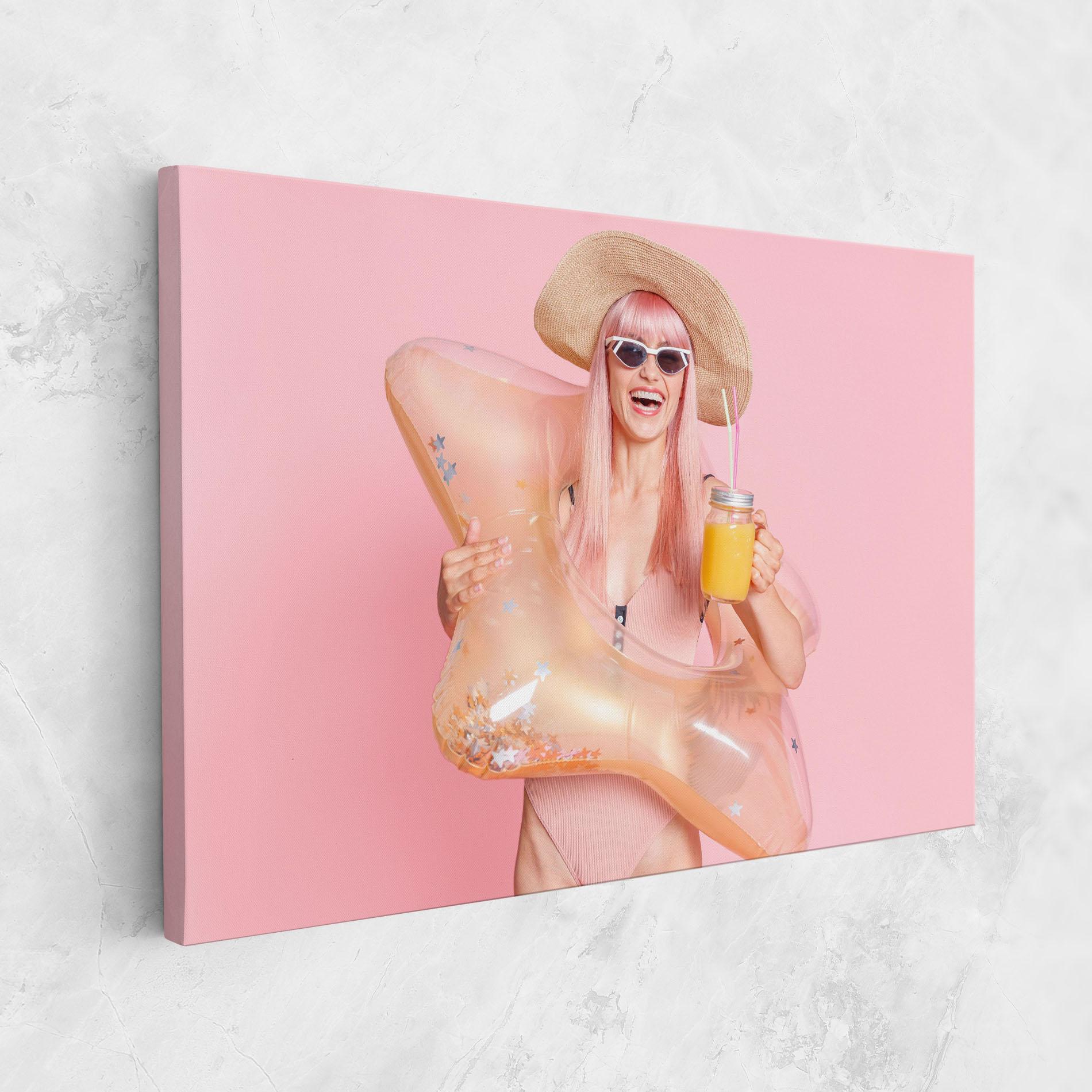 Obraz na Płótnie Joyful Pink Woman mockup 1